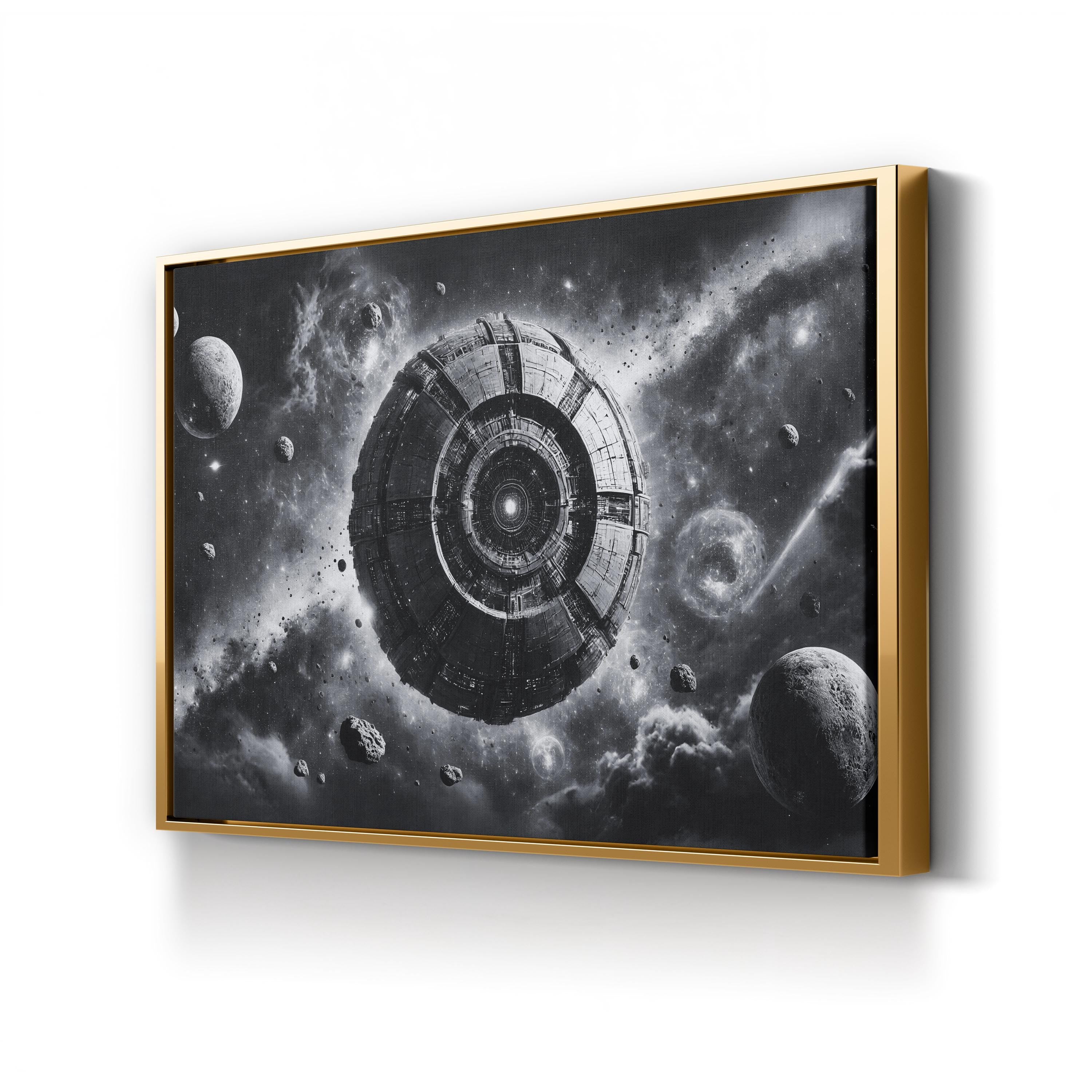 Cosmic Disturbance B&W Canvas – Motivational Galaxy Wall Art