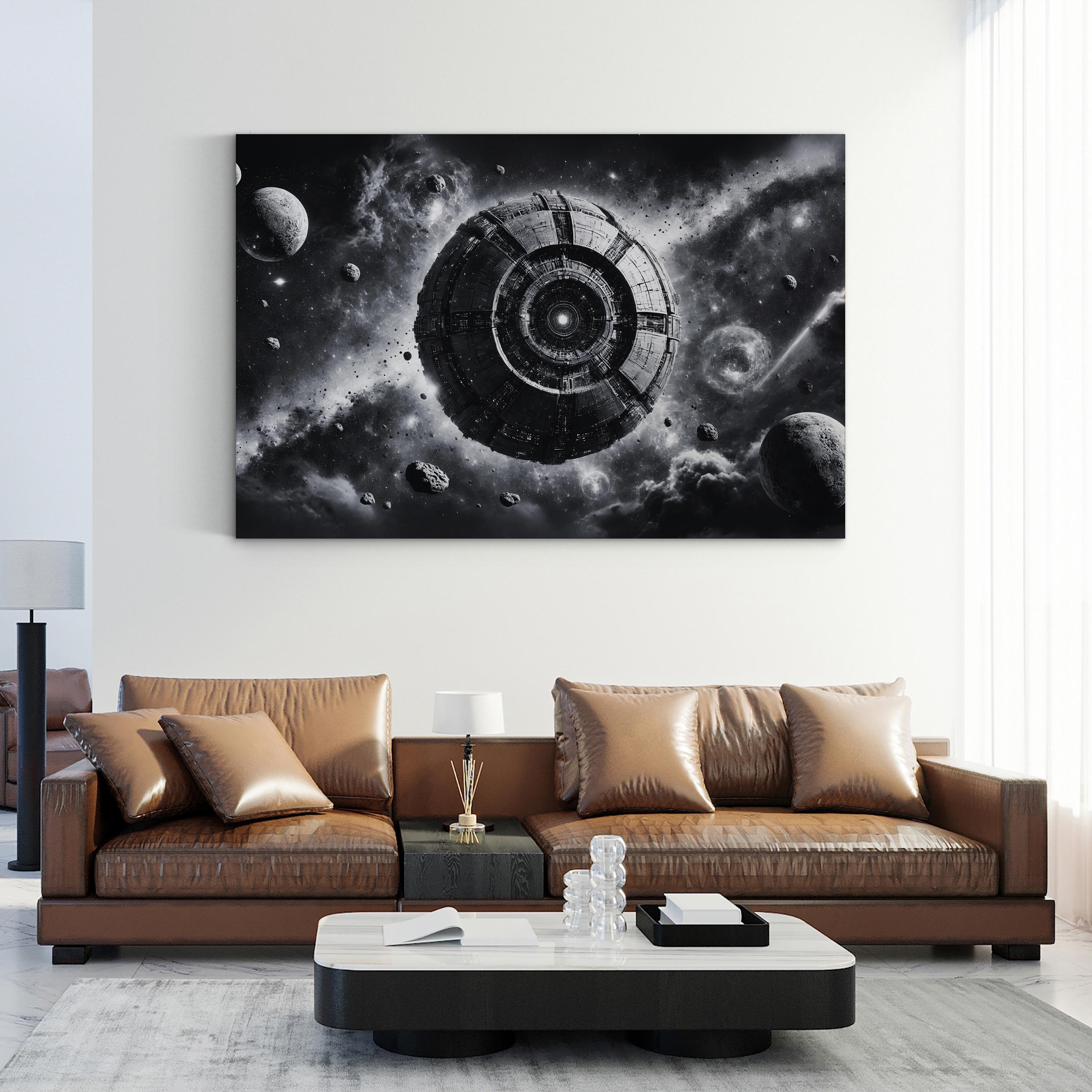 Cosmic Disturbance B&W Canvas – Motivational Galaxy Wall Art
