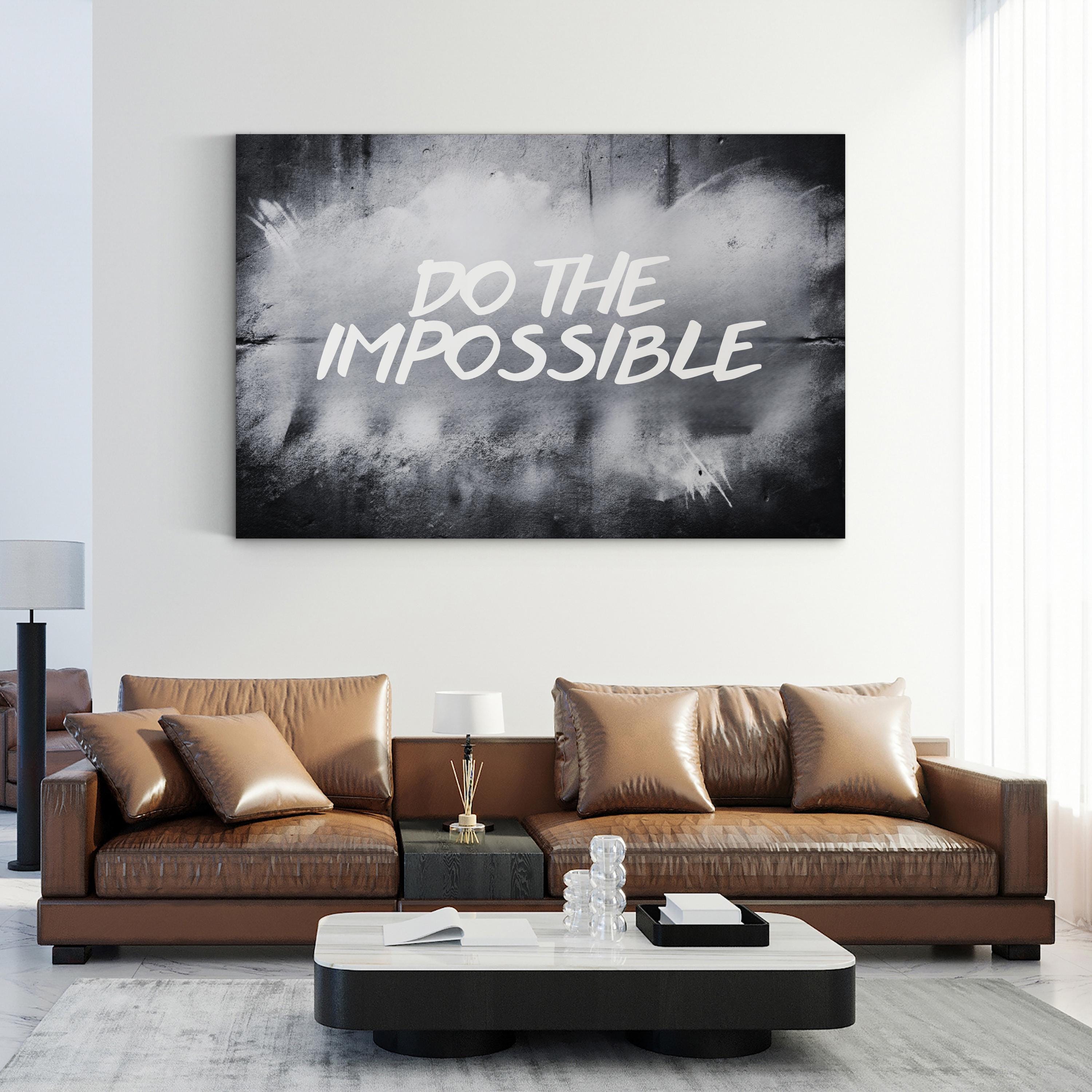 DO THE IMPOSSIBLE Wall Art – Stencil Graffiti Motivational Quote Canvas
