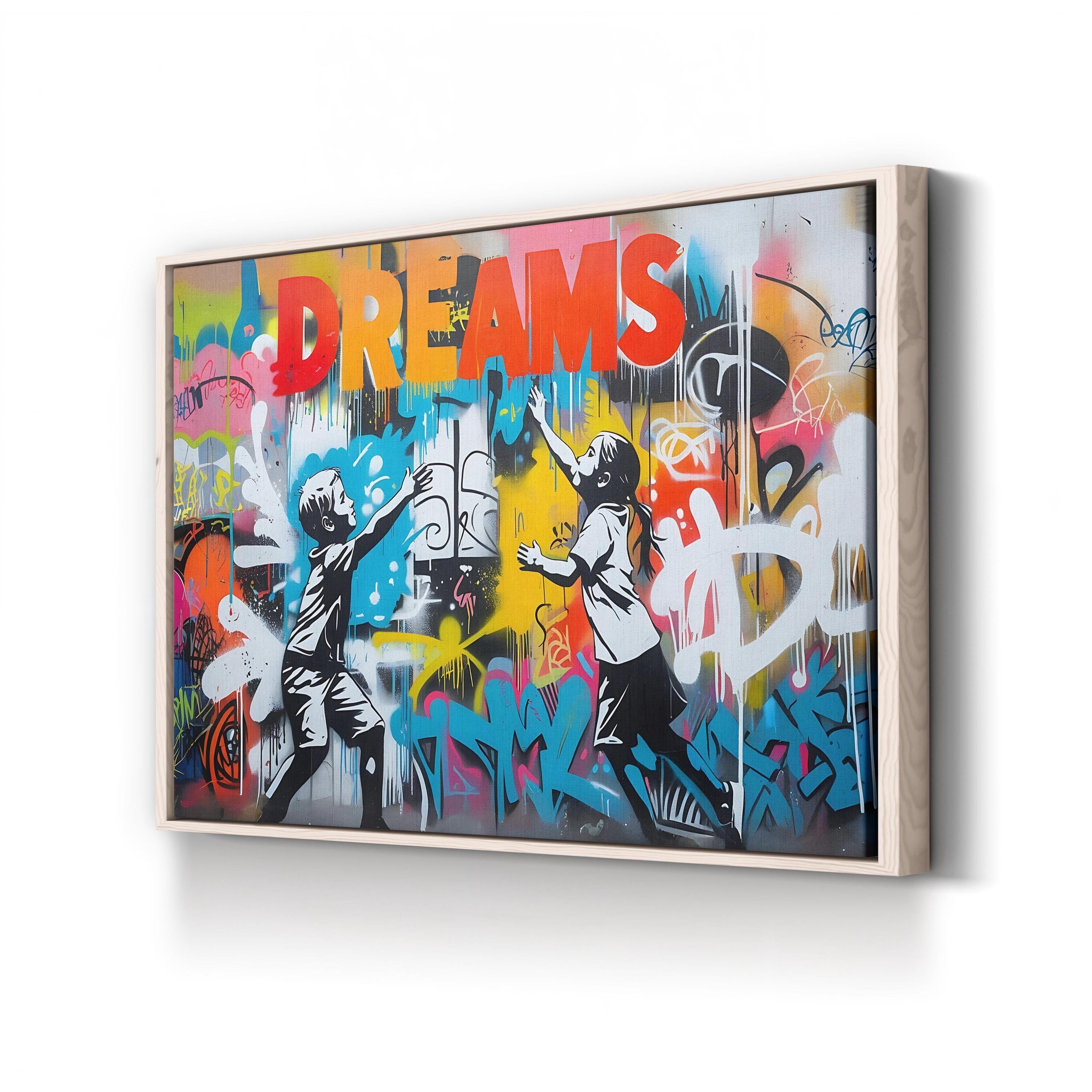 Graffiti DREAM Canvas – Urban Typography Wall Art
