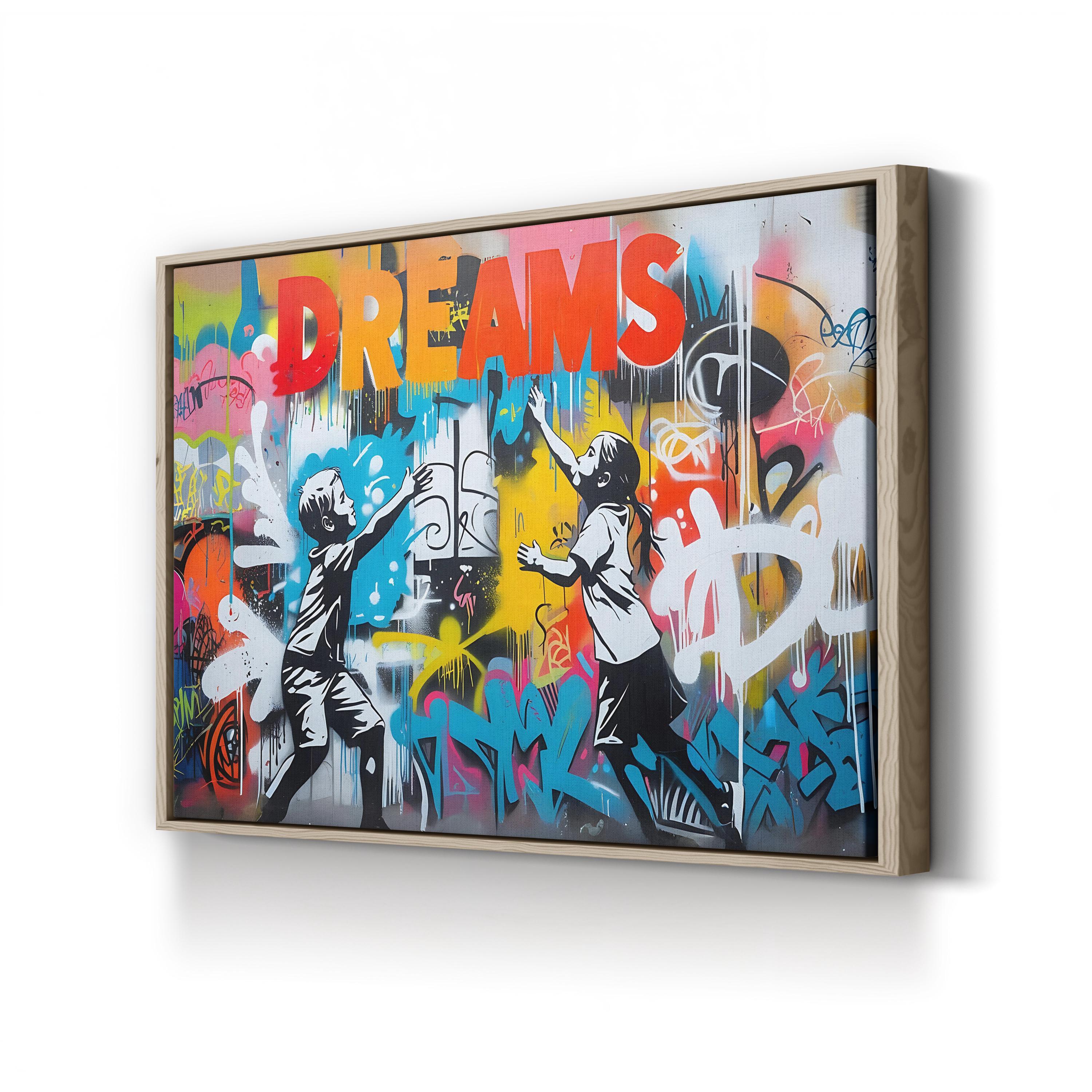 Graffiti DREAM Canvas – Urban Typography Wall Art
