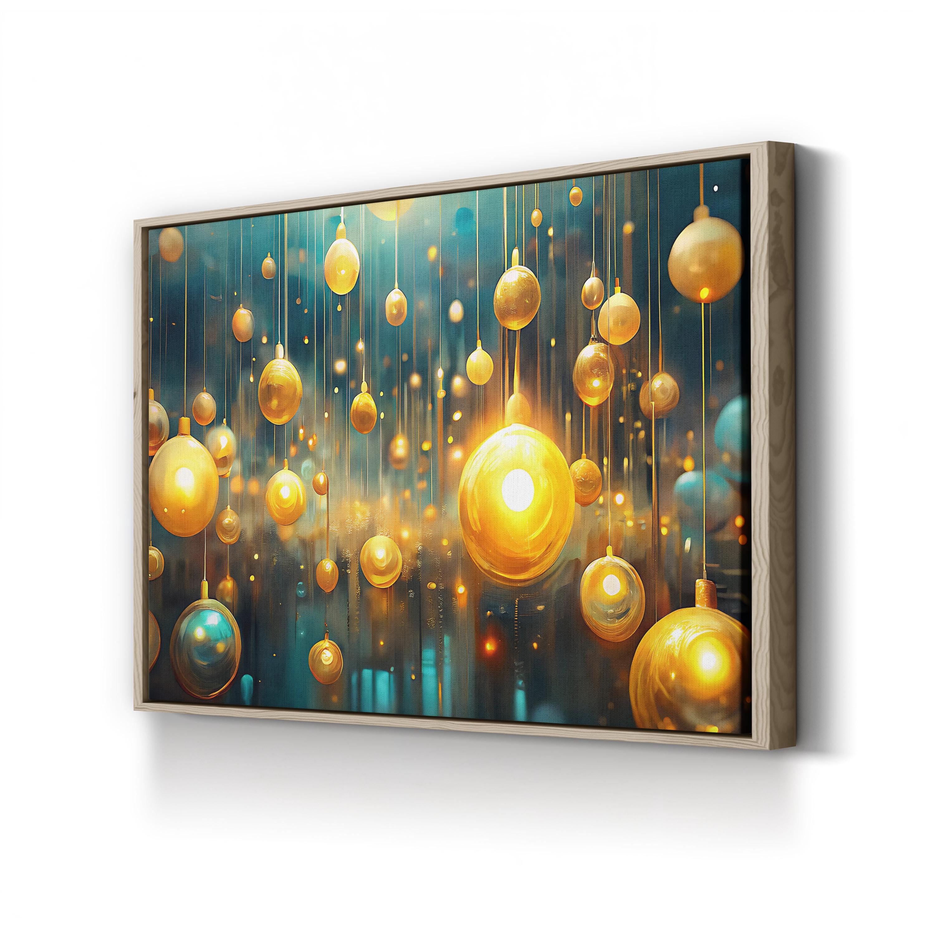 Abstract Luminous Orbs – Period Illustration Wall Art | Contemporary Light Canvas Print