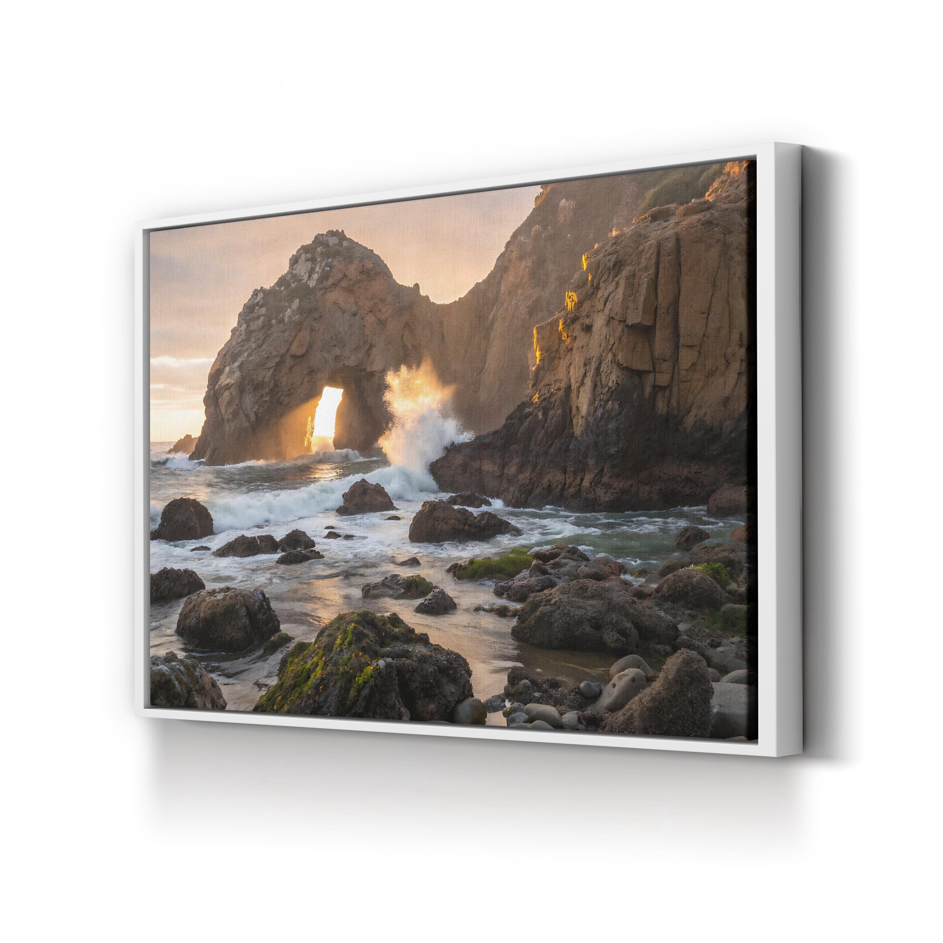 Coastal Sea Cliffs Arch – Vintage Photography Wall Art | Ocean Landscape Canvas Print