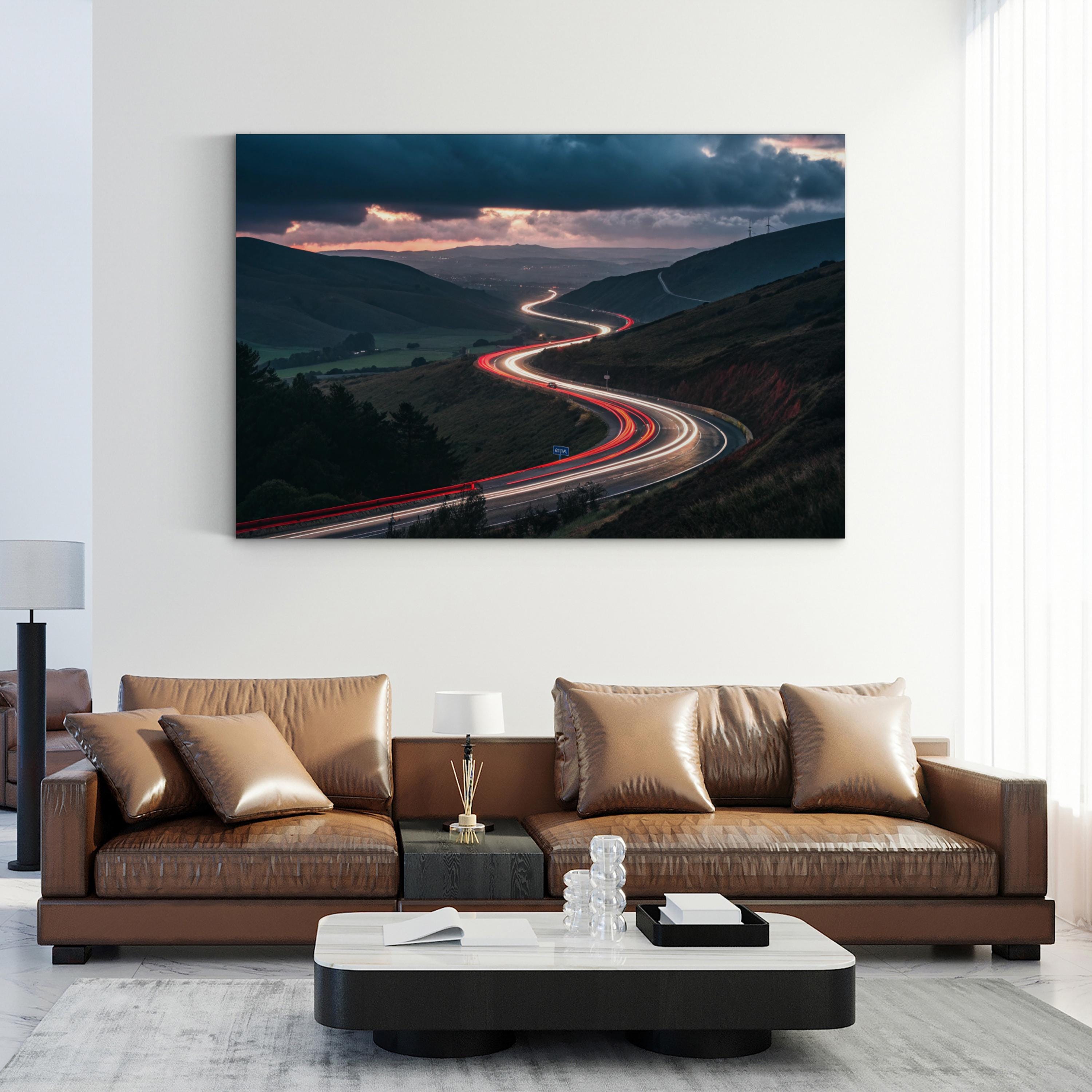 City Lights Urban Nightscape – Vintage Photography Wall Art | Modern Canvas Print