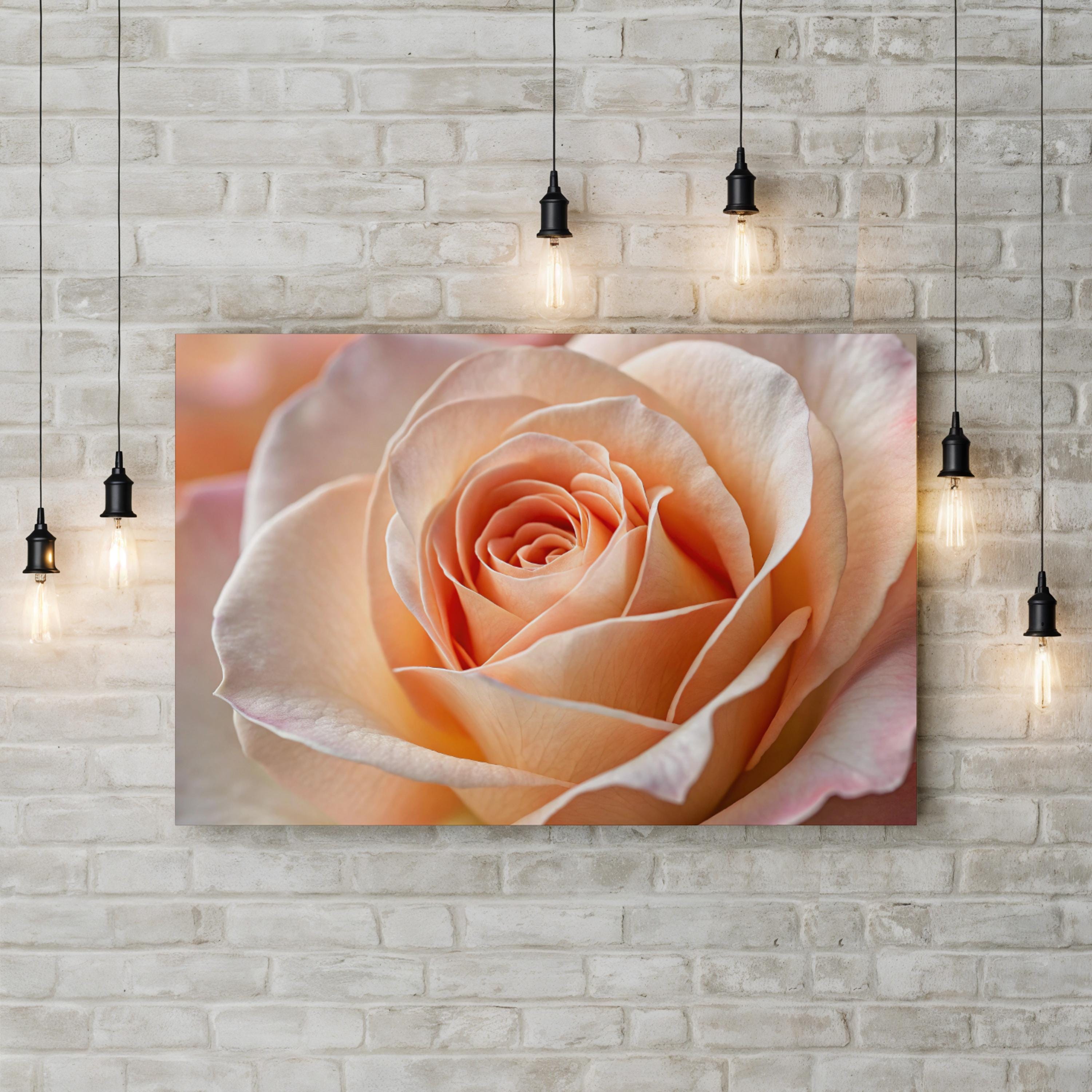 Peach Rose – Vintage Photography Wall Art | Elegant Floral Canvas Print
