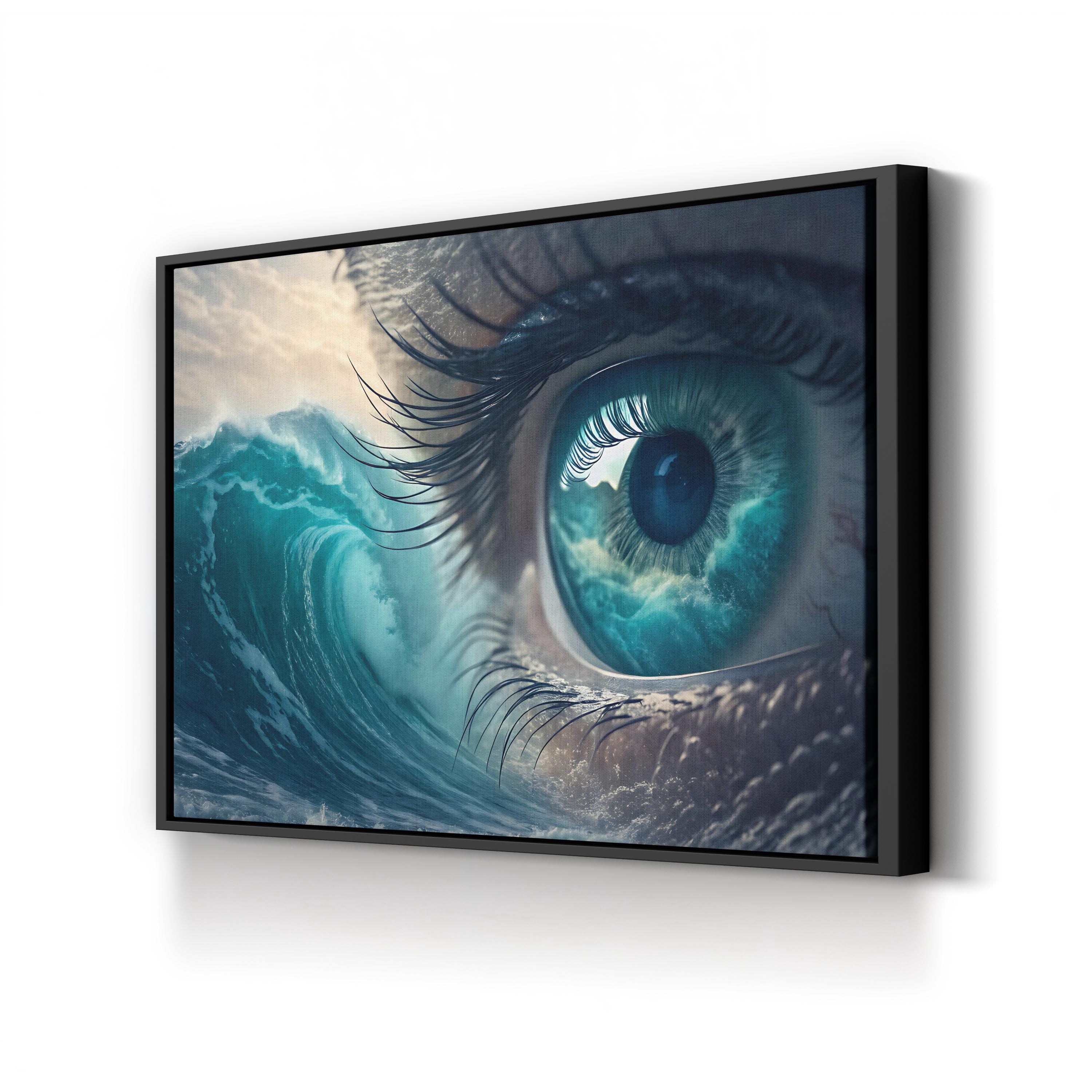 Ocean Wave Eye Surreal – Period Illustration Wall Art | Coastal Canvas Print