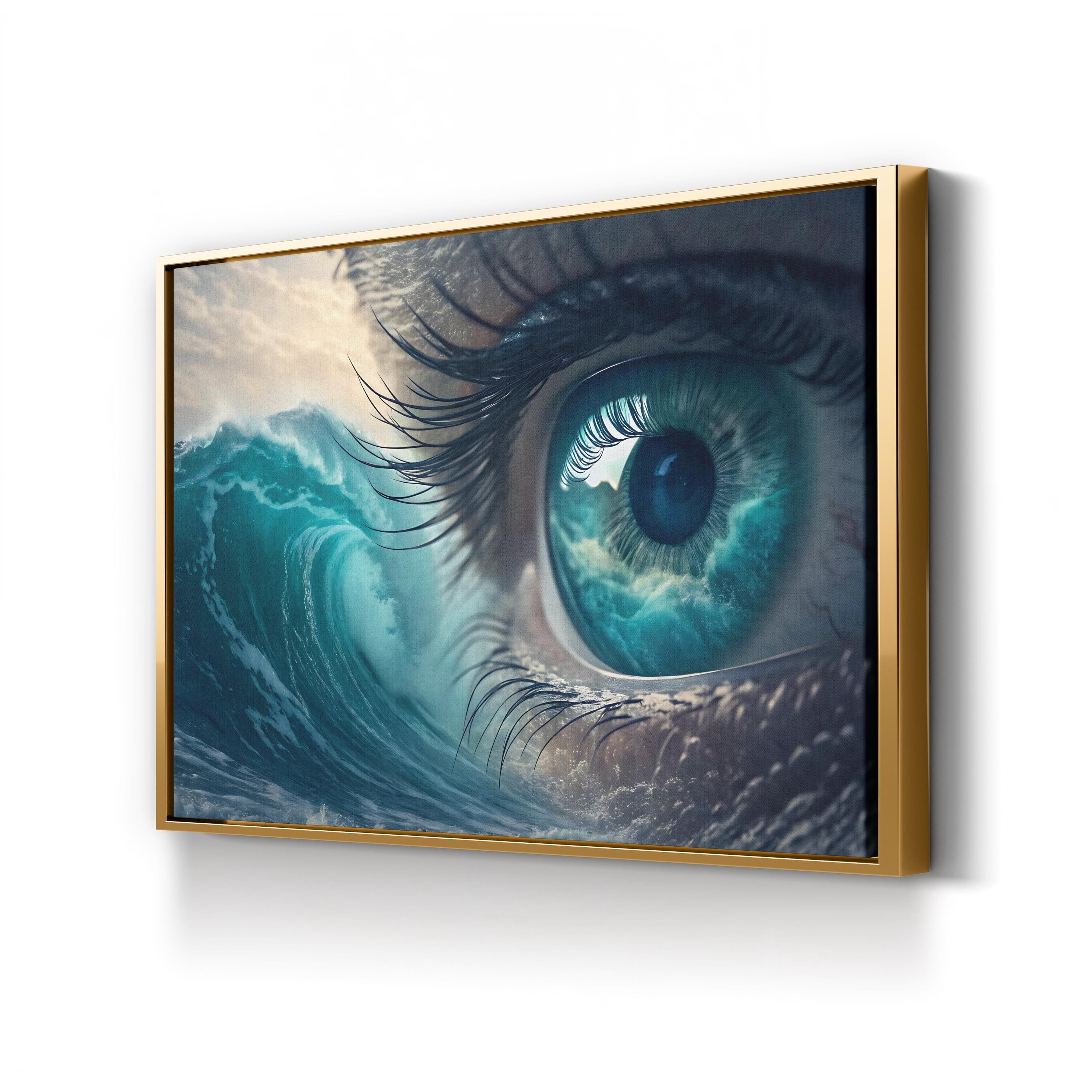 Ocean Wave Eye Surreal – Period Illustration Wall Art | Coastal Canvas Print