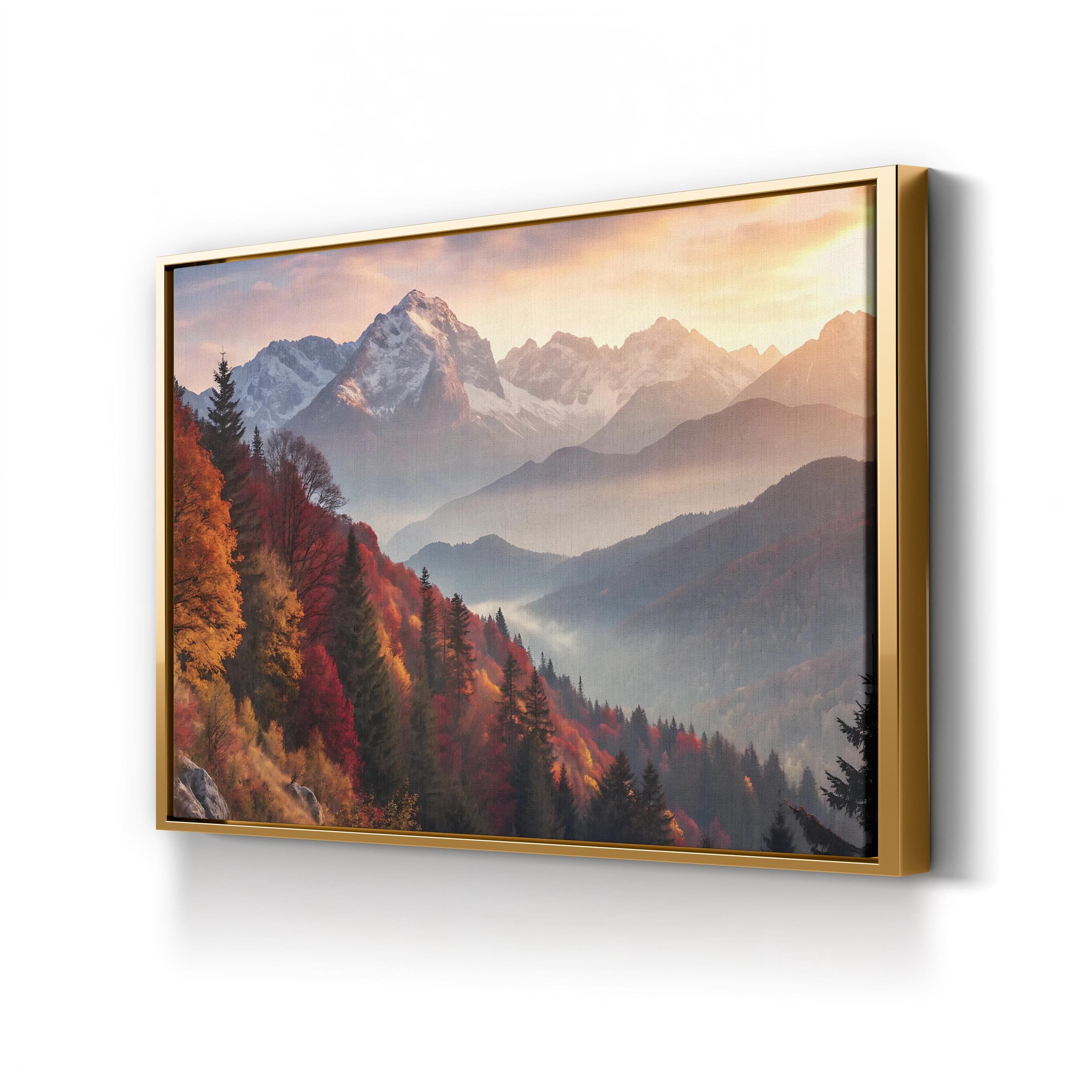 Fall Mountain Autumn – Vintage Photography Wall Art | Majestic Landscape Canvas Print