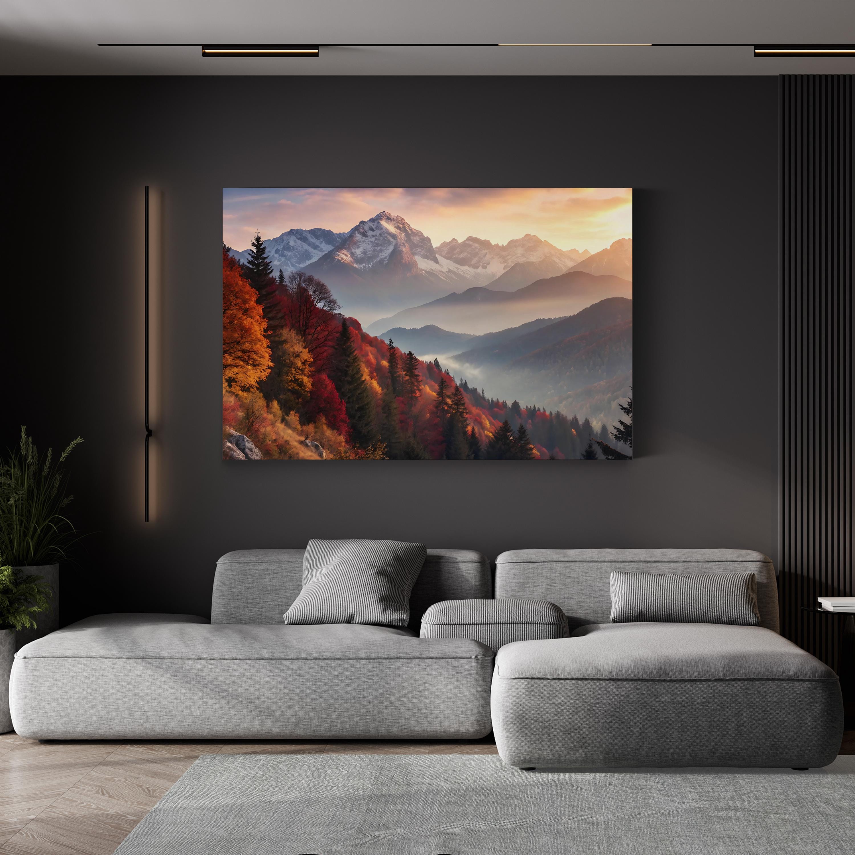 Fall Mountain Autumn – Vintage Photography Wall Art | Majestic Landscape Canvas Print