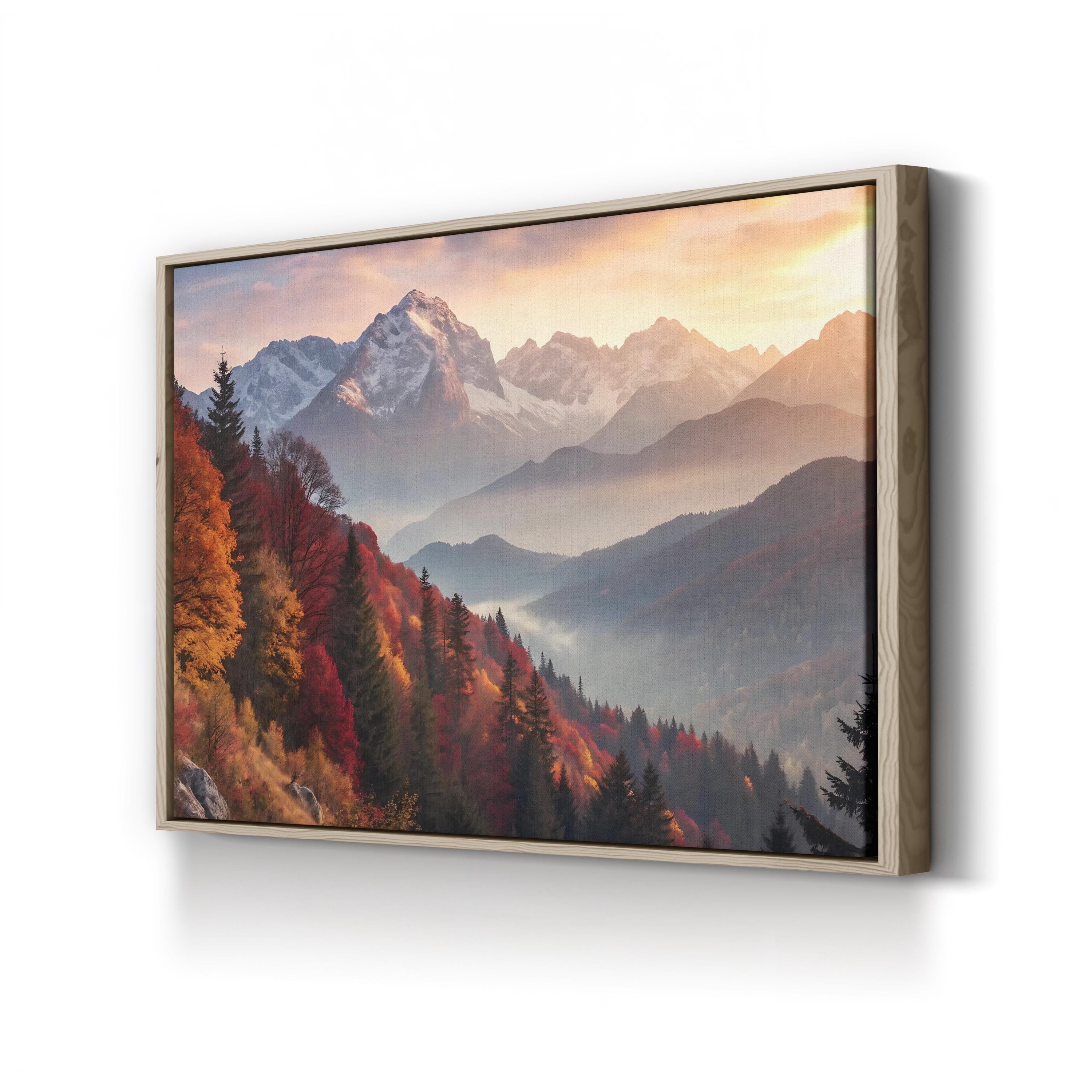 Fall Mountain Autumn – Vintage Photography Wall Art | Majestic Landscape Canvas Print