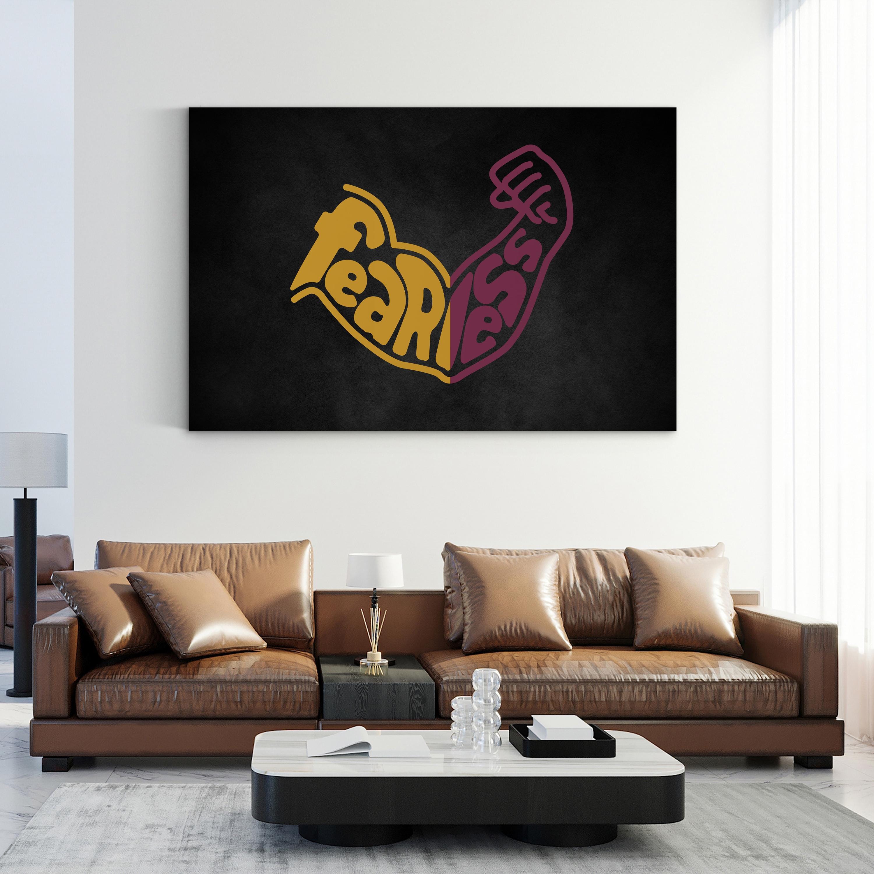 FEARLESS Calligraphy Canvas Art Print – Inspirational Typography in Vibrant Color