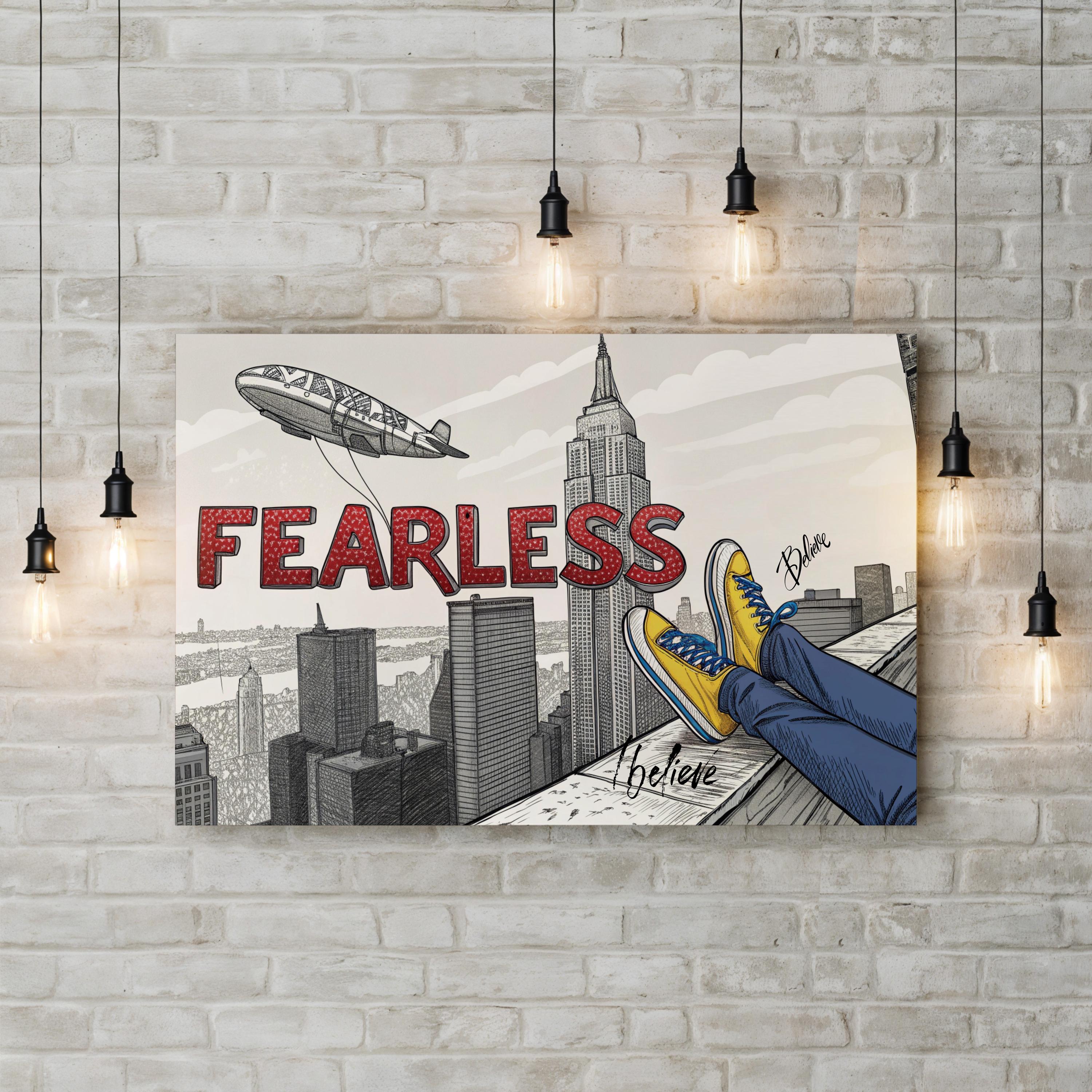 Fearless Inspirational Canvas Art Print – Motivational Wall Art for Modern Interiors