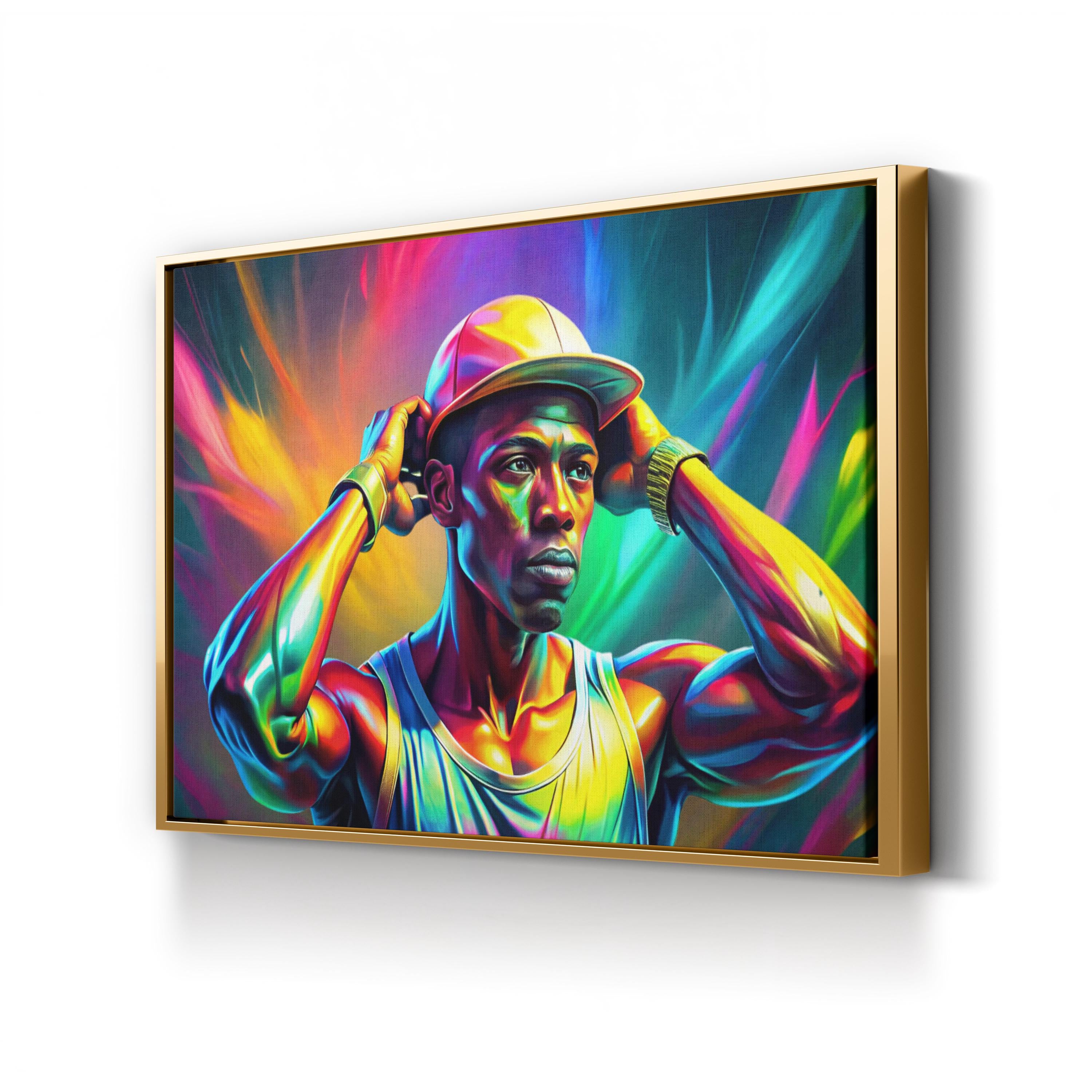 FLEXIN Neon Athlete – Period Illustration Wall Art | Motivational Canvas Print
