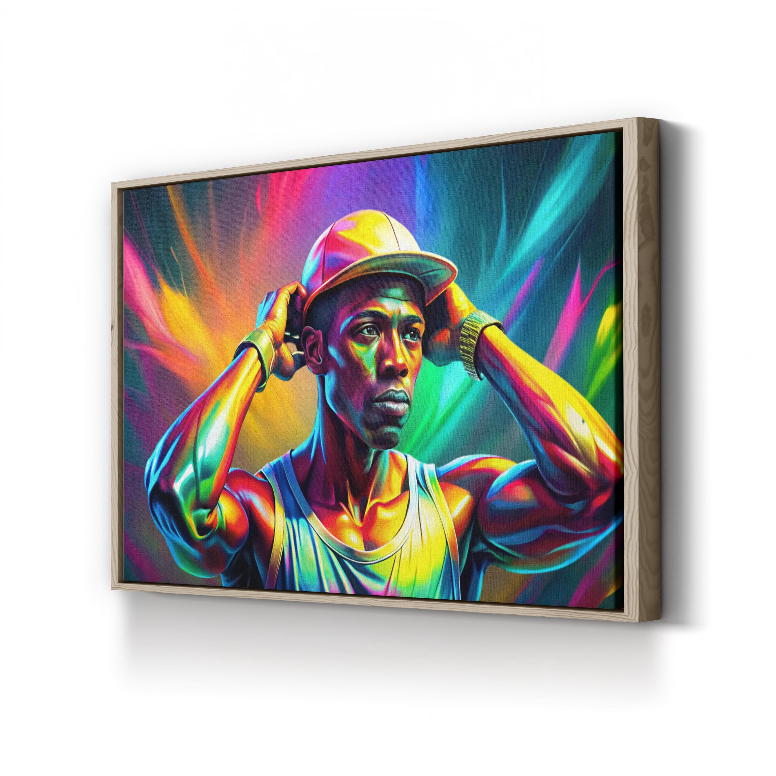 FLEXIN Neon Athlete – Period Illustration Wall Art | Motivational Canvas Print