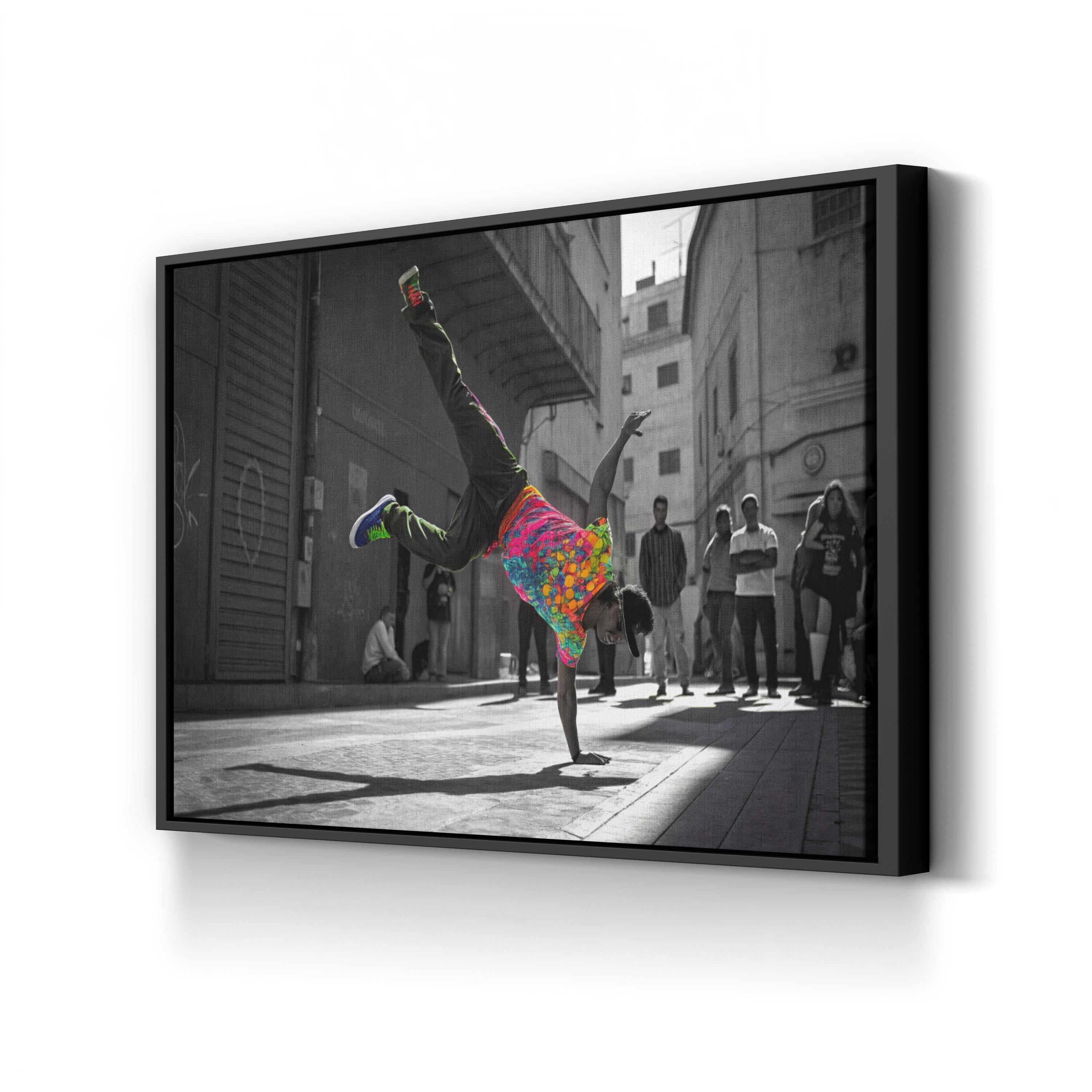 Breakdancer Urban – Period Illustration Wall Art | Street Art Canvas Print