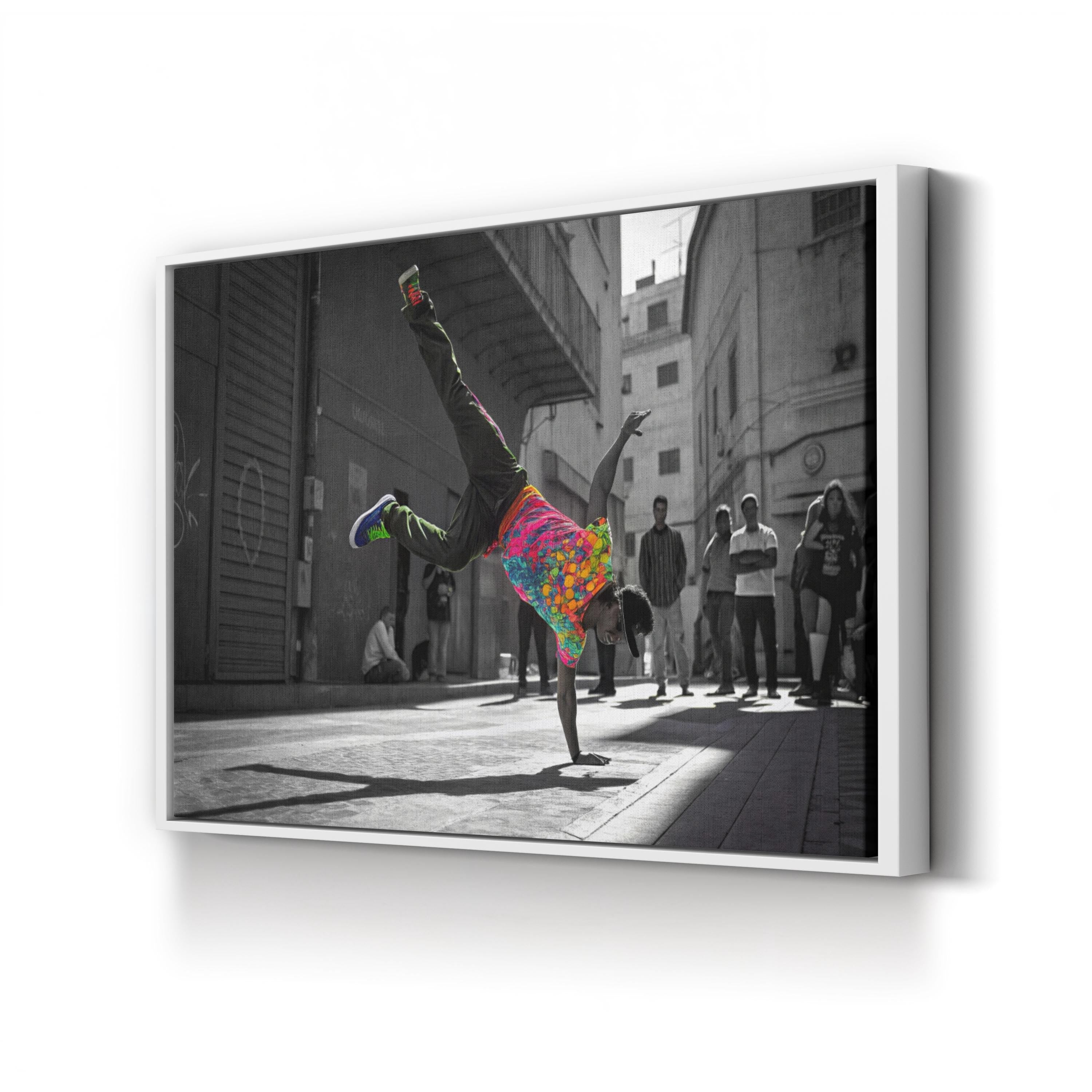 Breakdancer Urban – Period Illustration Wall Art | Street Art Canvas Print