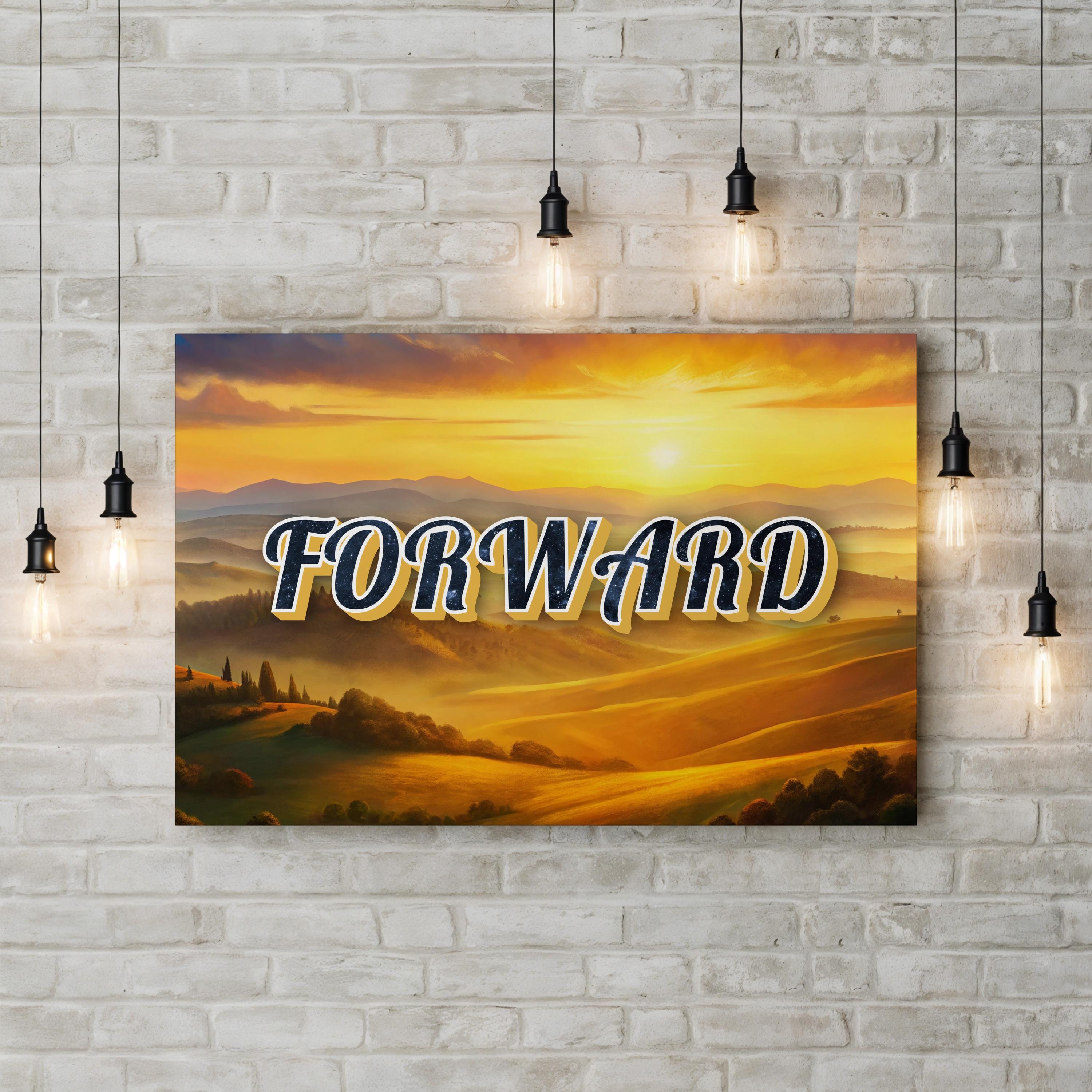 Forward Wall Art | Motivational Landscape Typography Canvas Print