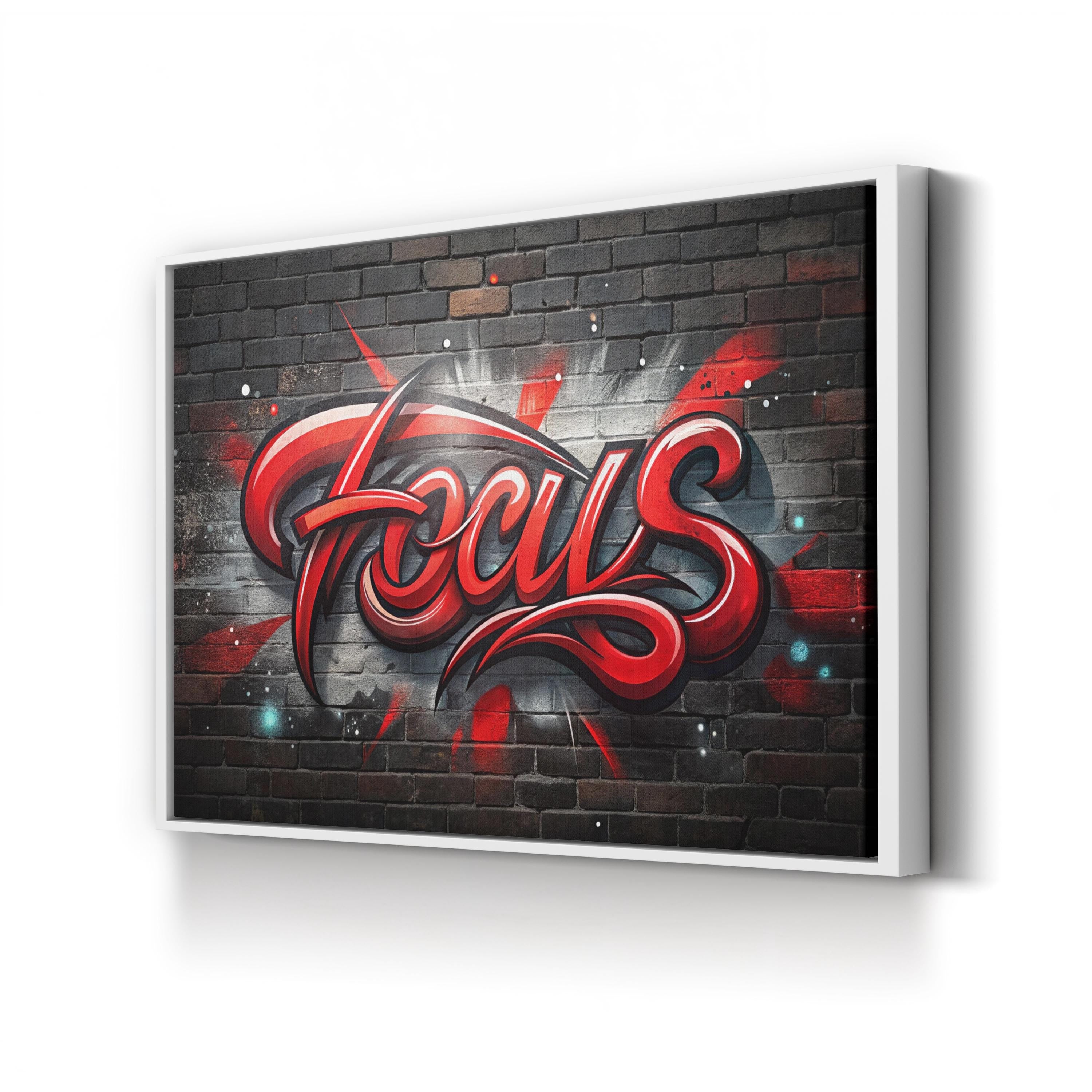 Focus Calligraphy Red Canvas Art Print – Contemporary Motivational Typography Wall Art