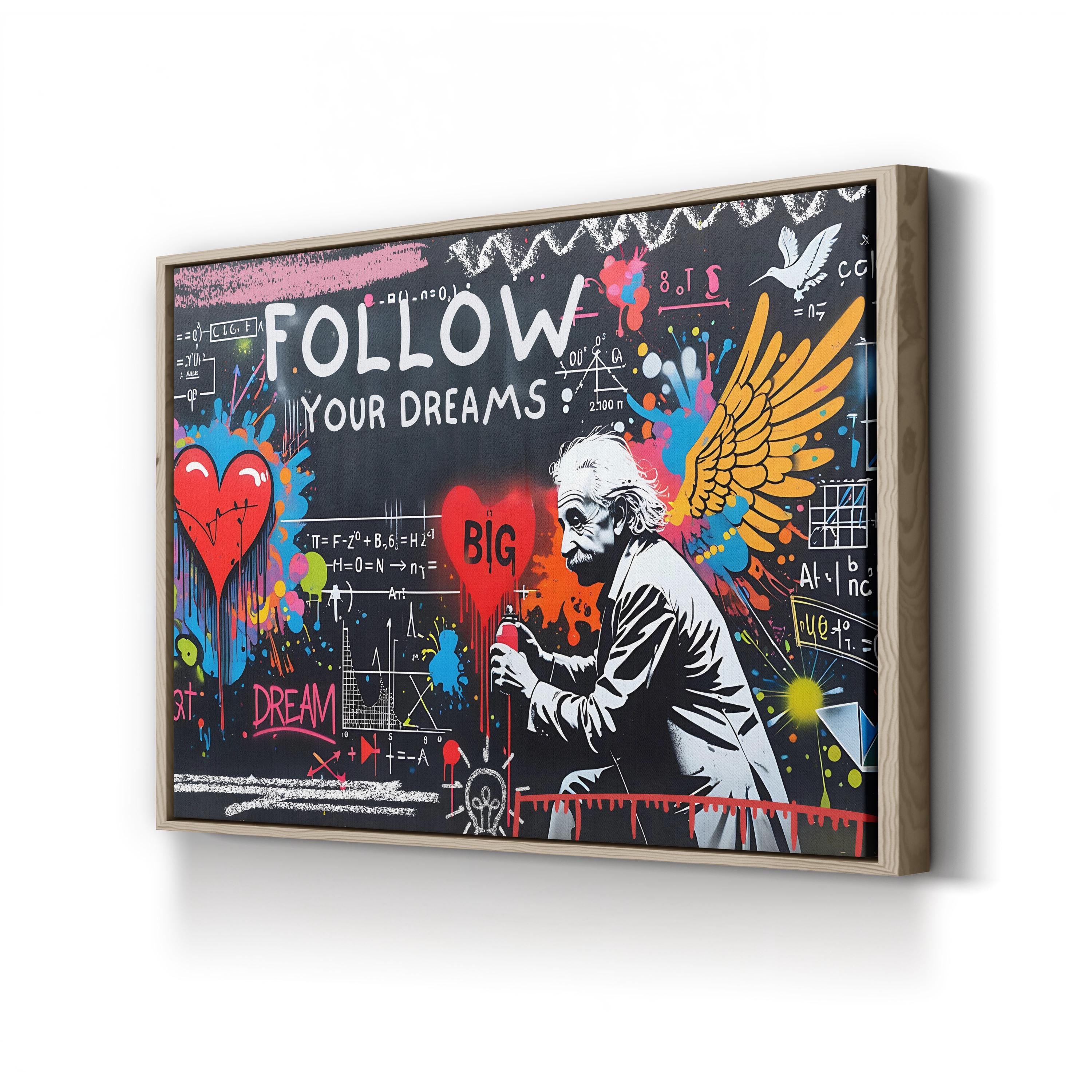 Follow Your Dreams Graffiti Wall Art – Contemporary Urban Street Art Canvas Print