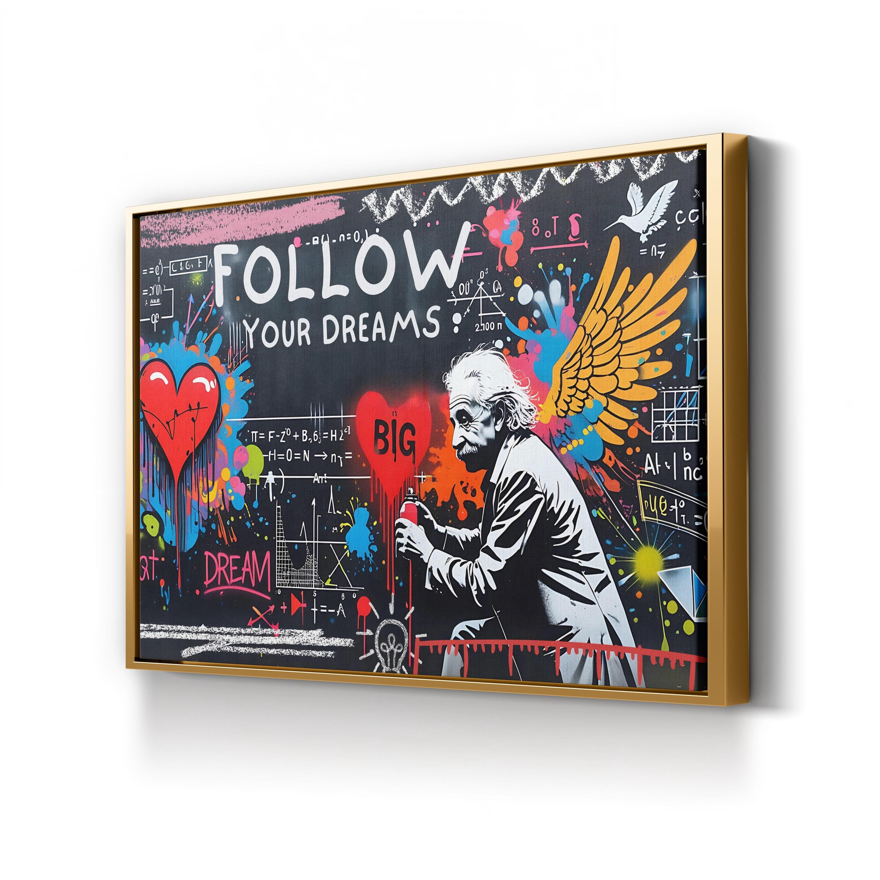 Follow Your Dreams Graffiti Wall Art – Contemporary Urban Street Art Canvas Print
