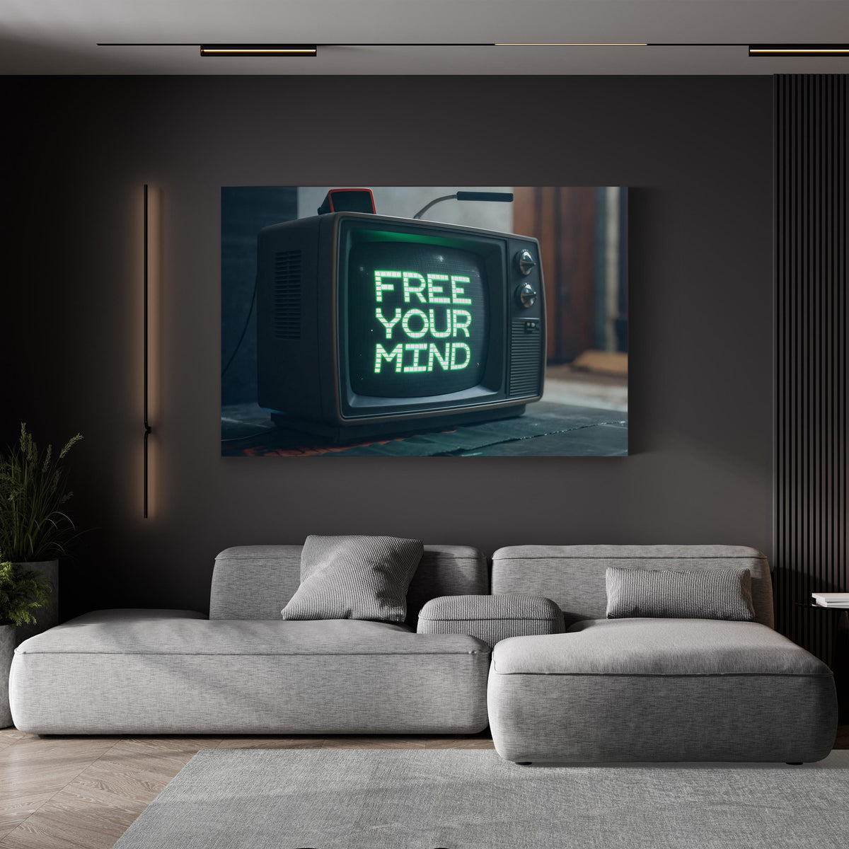 Free Your Mind canvas print in Gallery Canvas, displayed in a living room