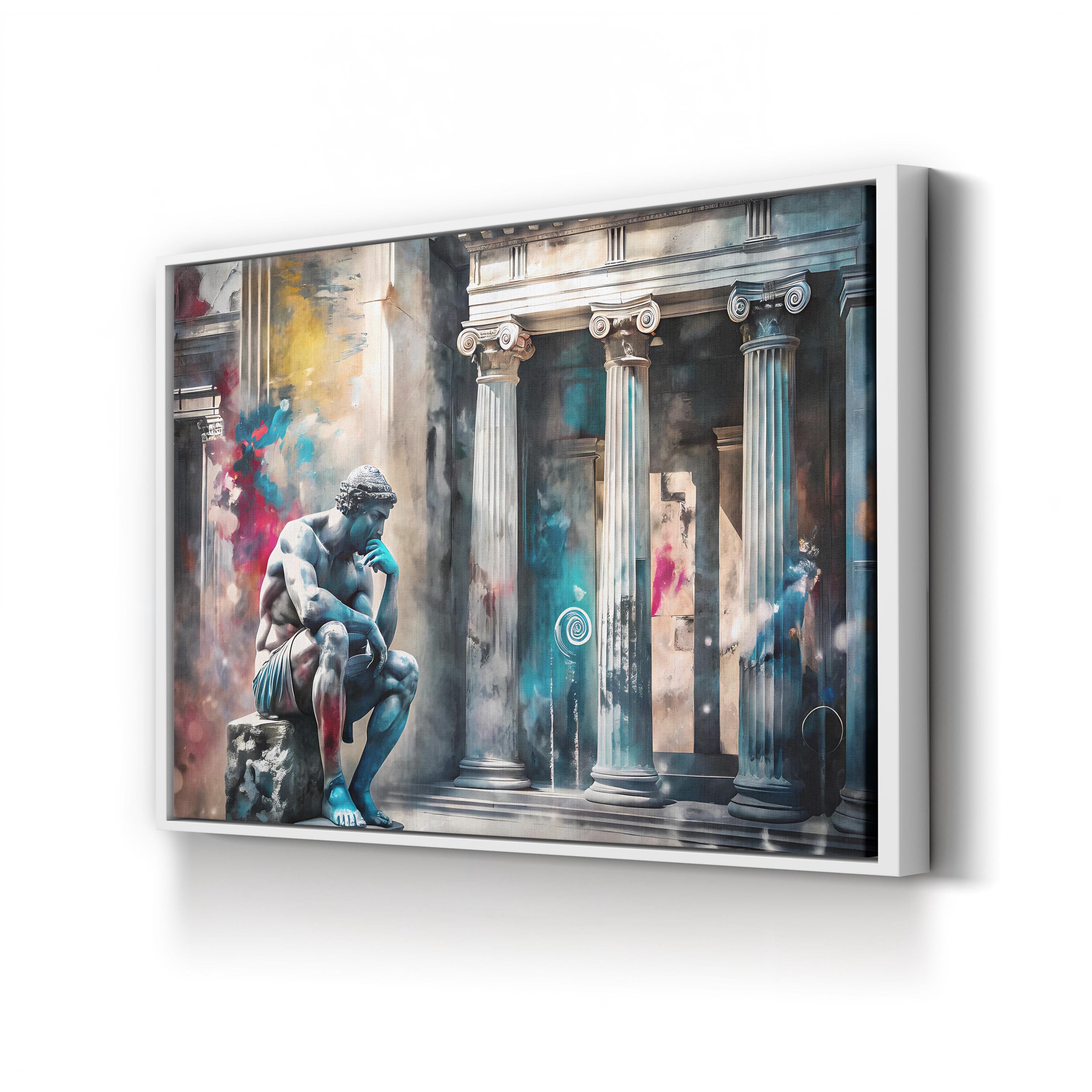 Abstract Graffiti Columns – Period Illustration Wall Art | Bold Urban Canvas Print