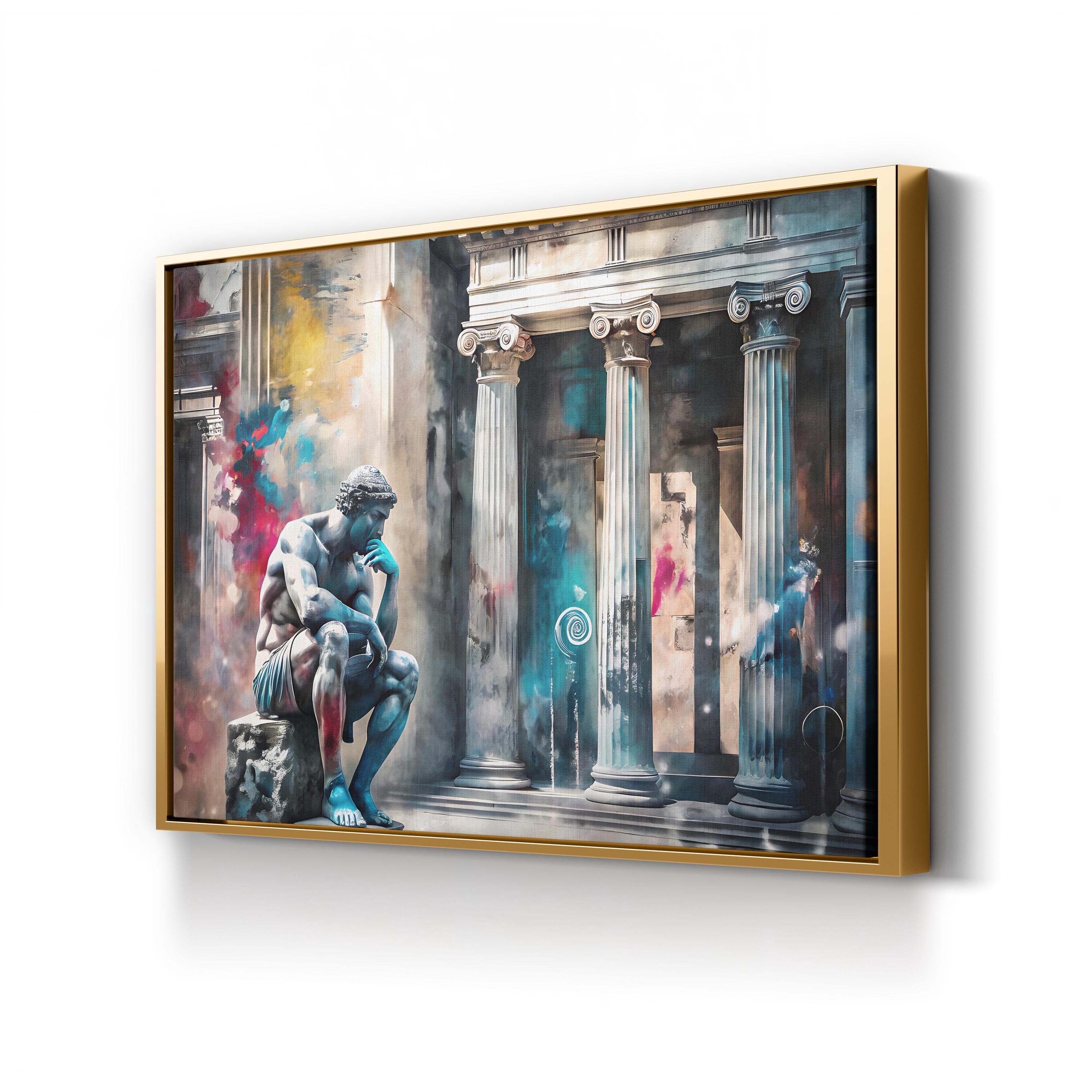 Abstract Graffiti Columns – Period Illustration Wall Art | Bold Urban Canvas Print