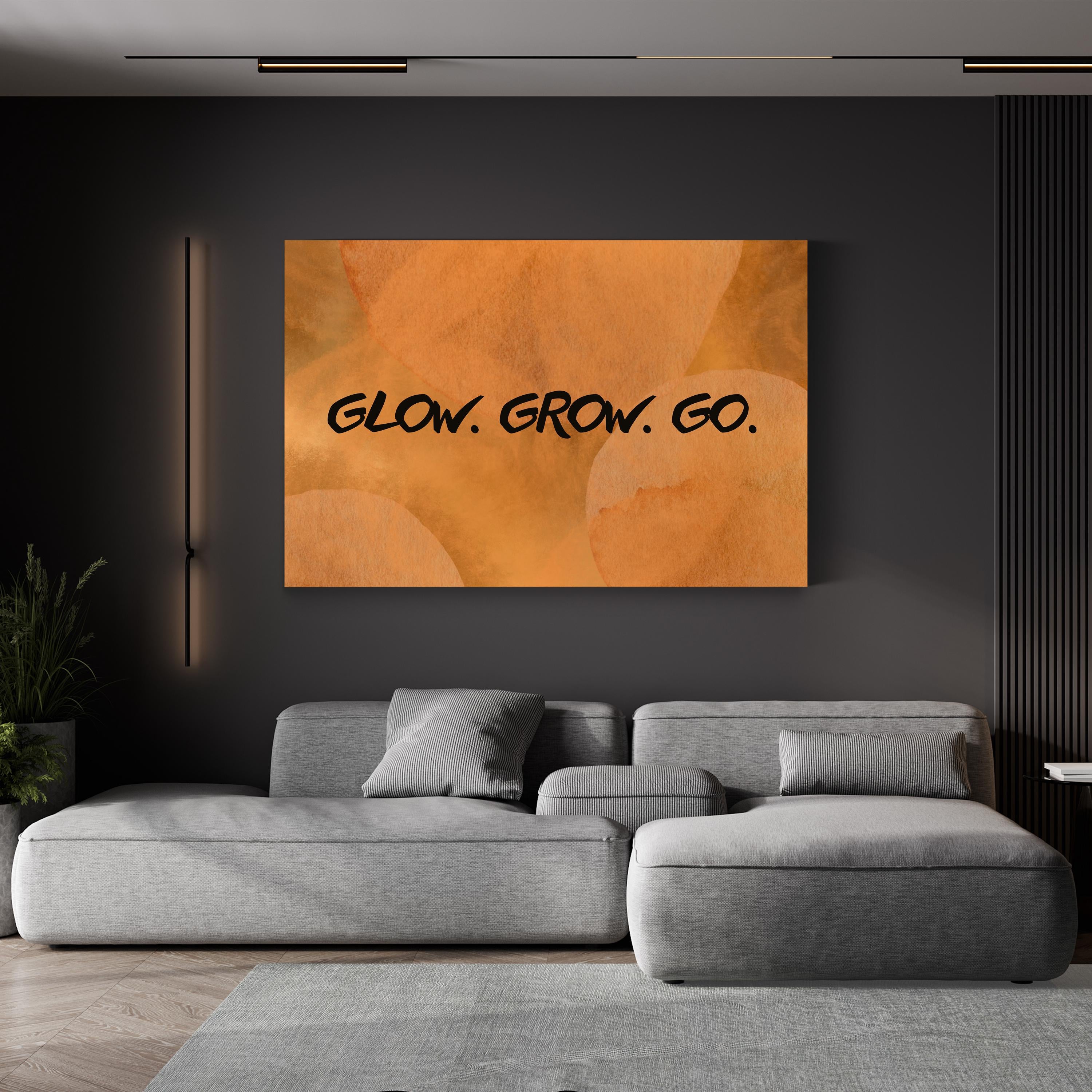 GLOW Motivational Abstract Canvas Wall Art