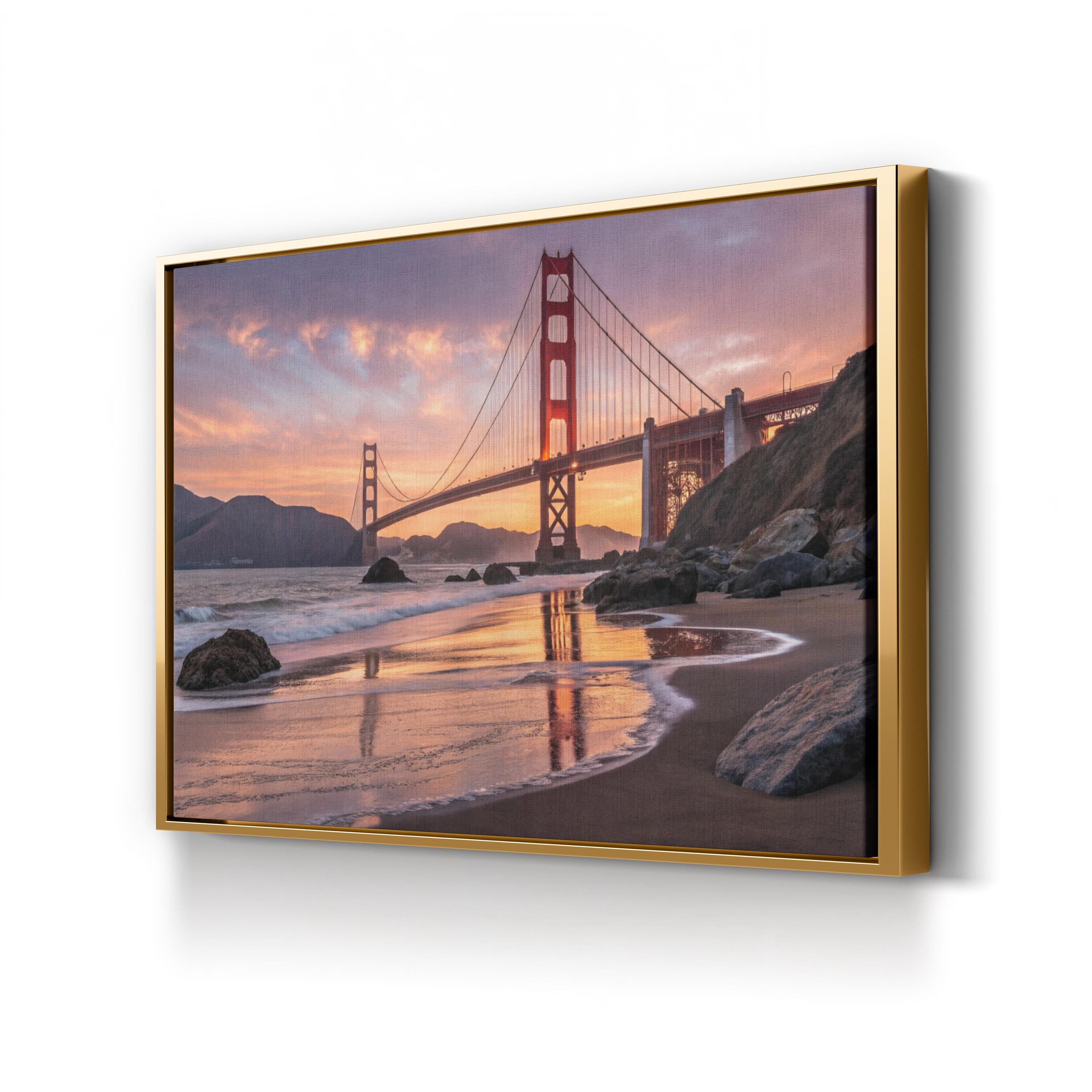 Golden Gate Bridge Sunset — San Francisco, California Coastal Canvas Wall Art
