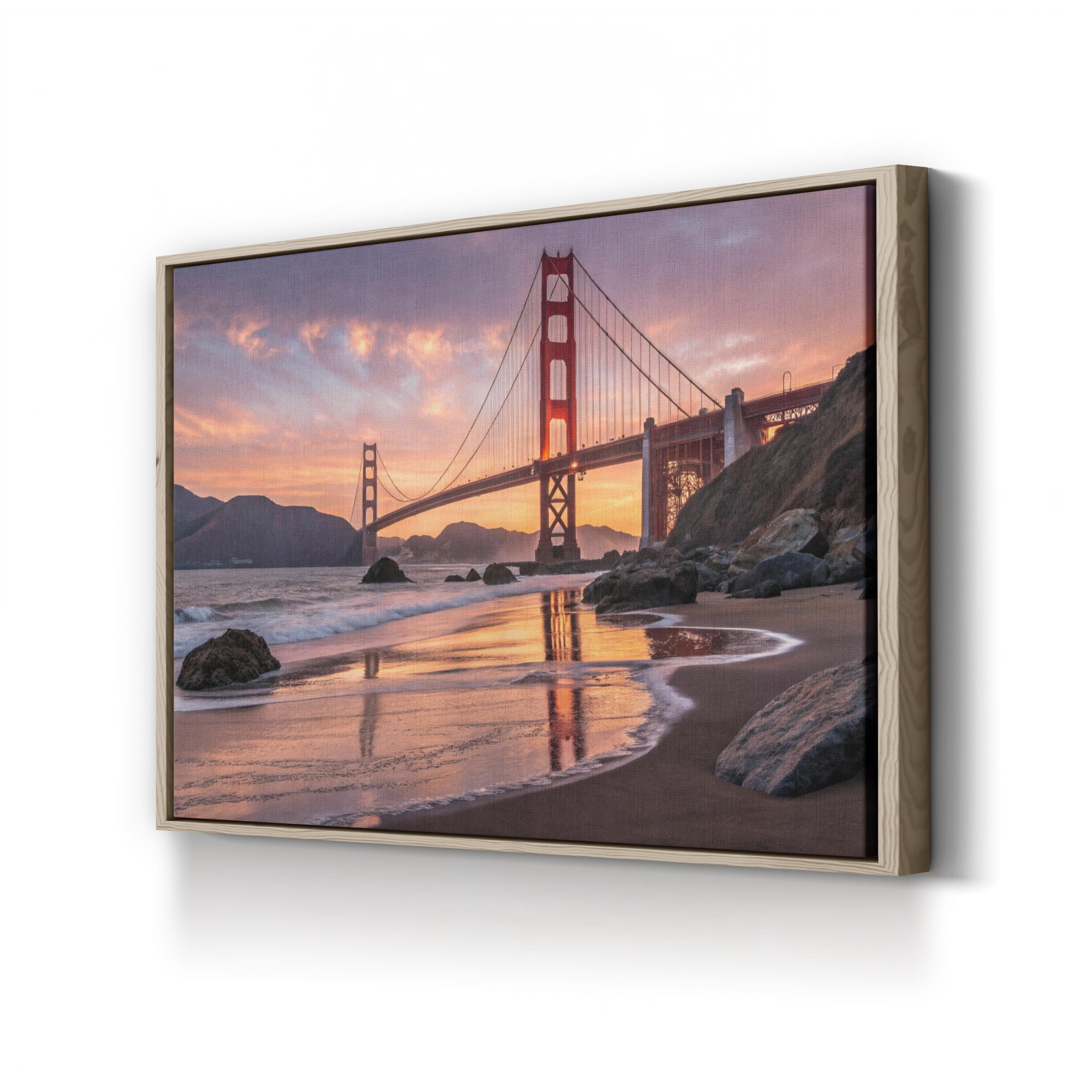 Golden Gate Bridge Sunset — San Francisco, California Coastal Canvas Wall Art