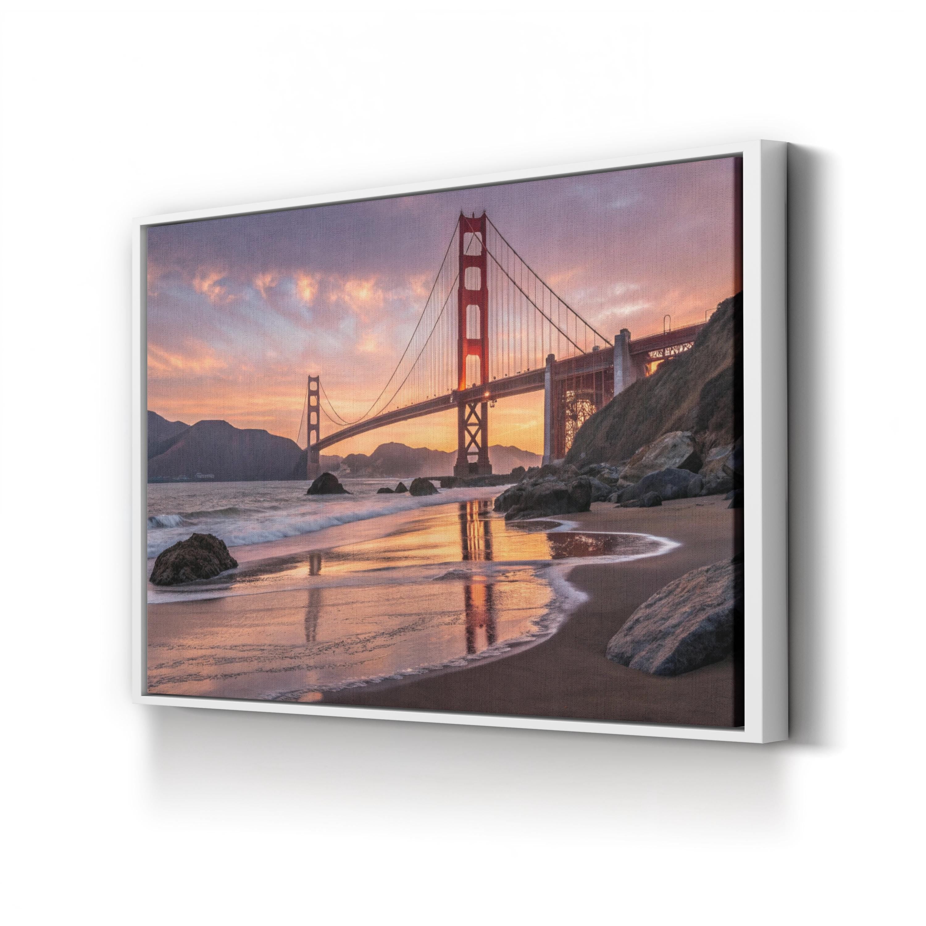 Golden Gate Bridge Sunset — San Francisco, California Coastal Canvas Wall Art