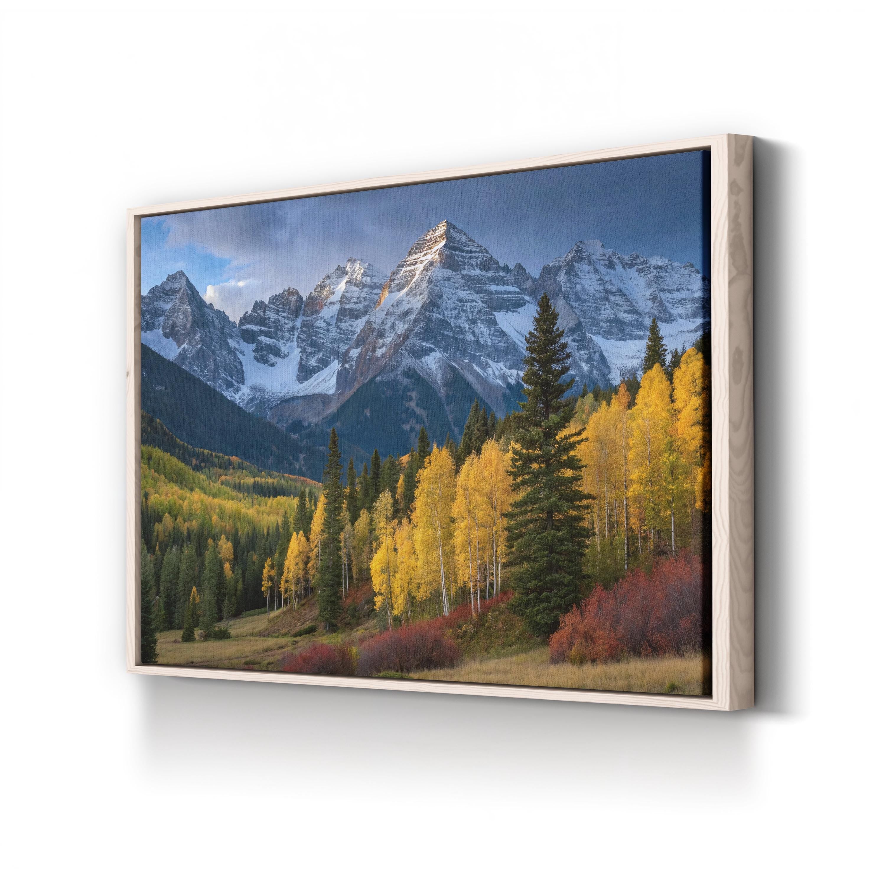 Autumn Aspen Mountain – Vintage Photography Wall Art | Fall Foliage Landscape Canvas Print