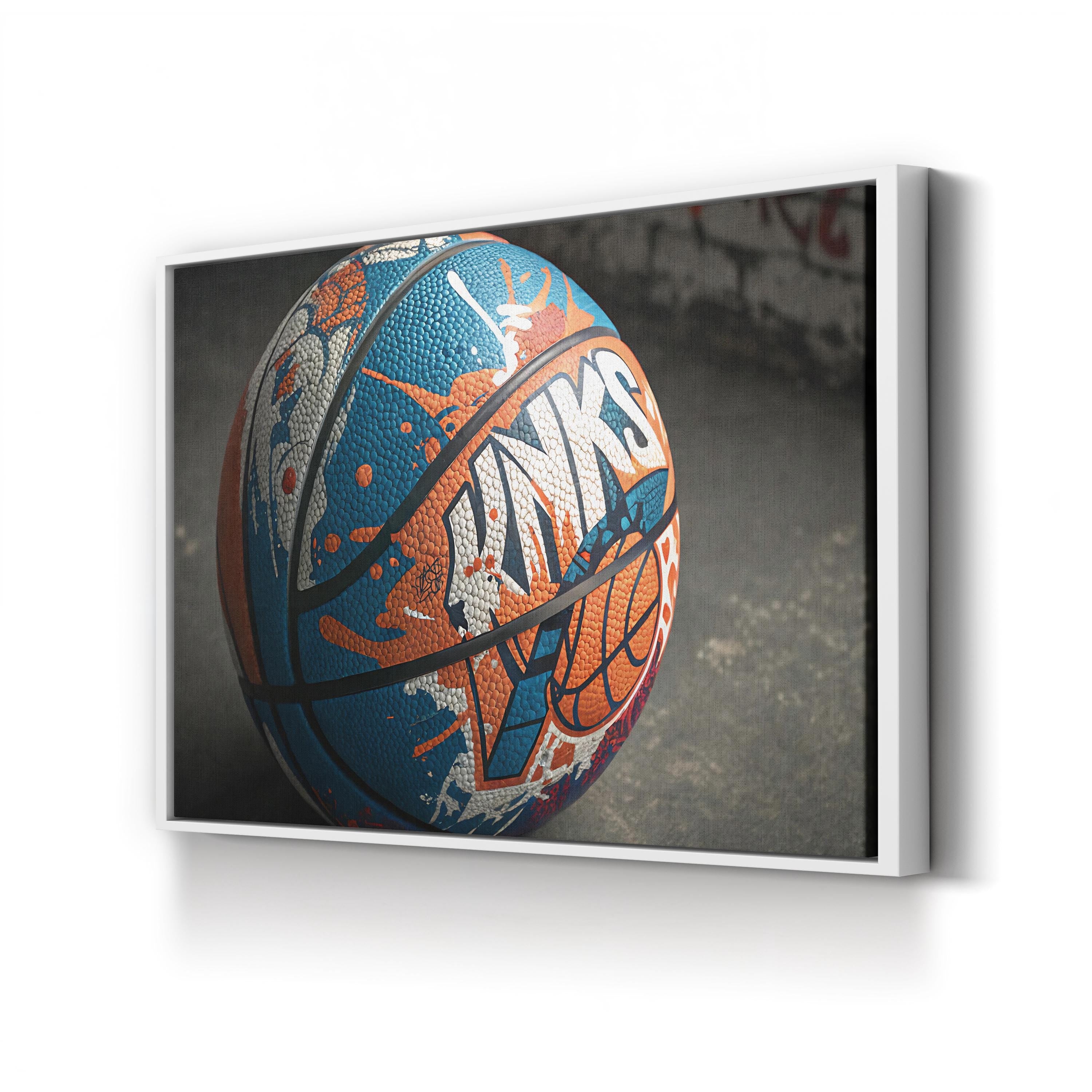 Knicks Graffiti Basketball – Period Illustration Wall Art | New York Sports Canvas Print
