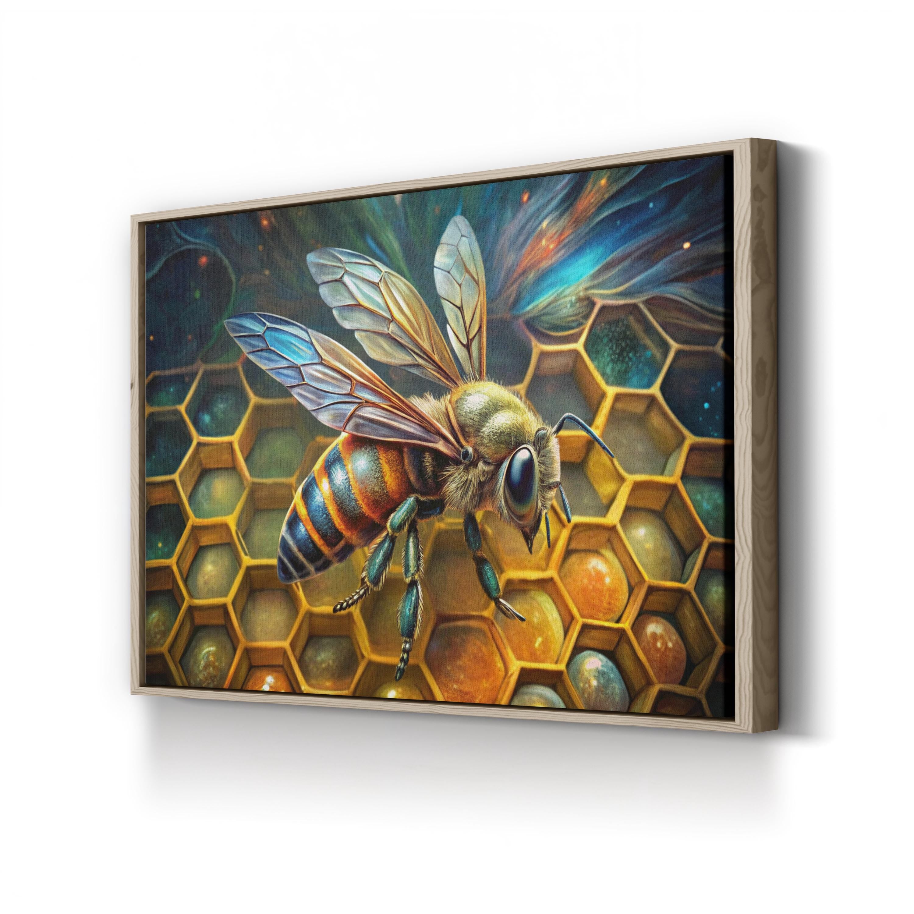 Graffiti Honeycomb Bee Canvas – Modern Street Art Wall Art