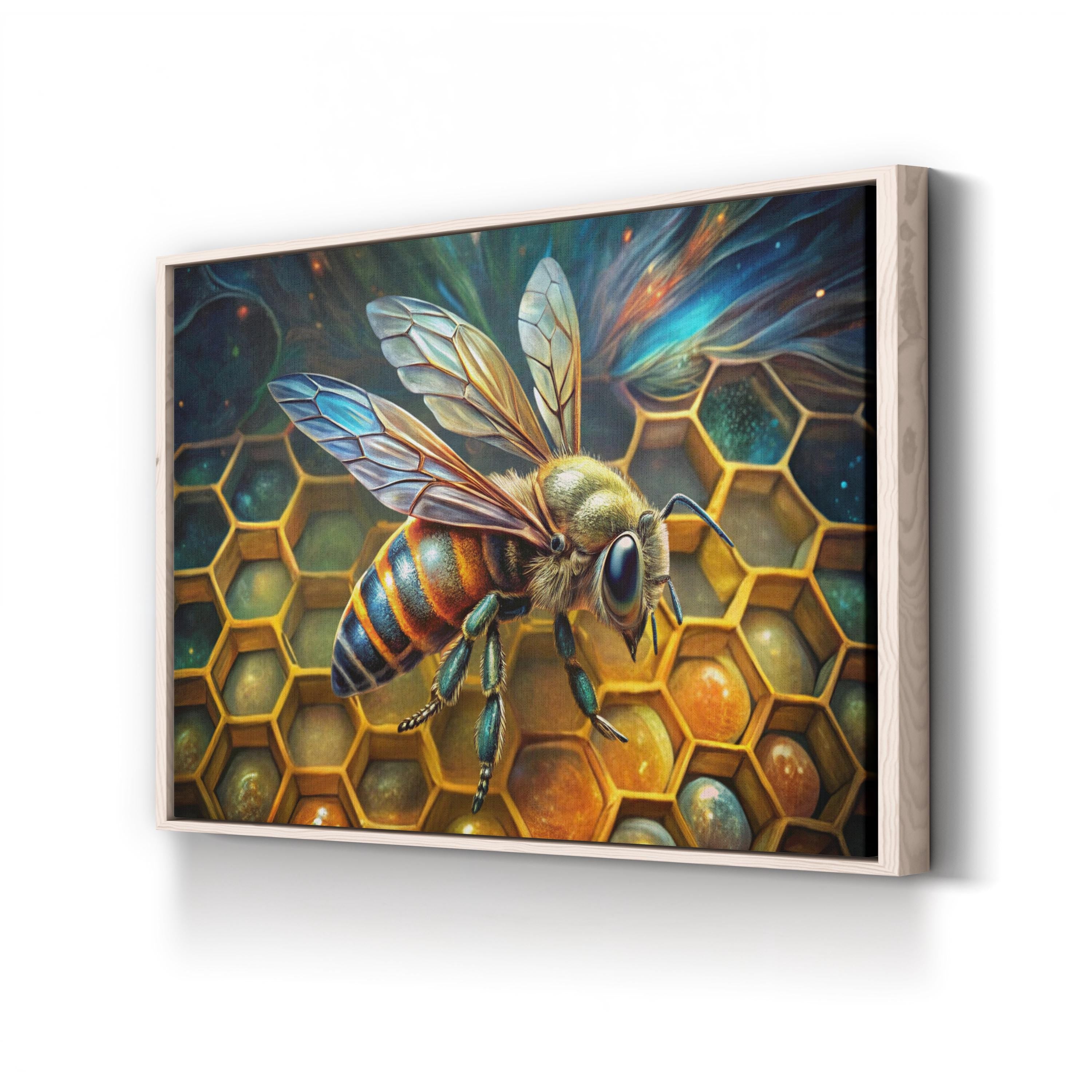 Graffiti Honeycomb Bee Canvas – Modern Street Art Wall Art