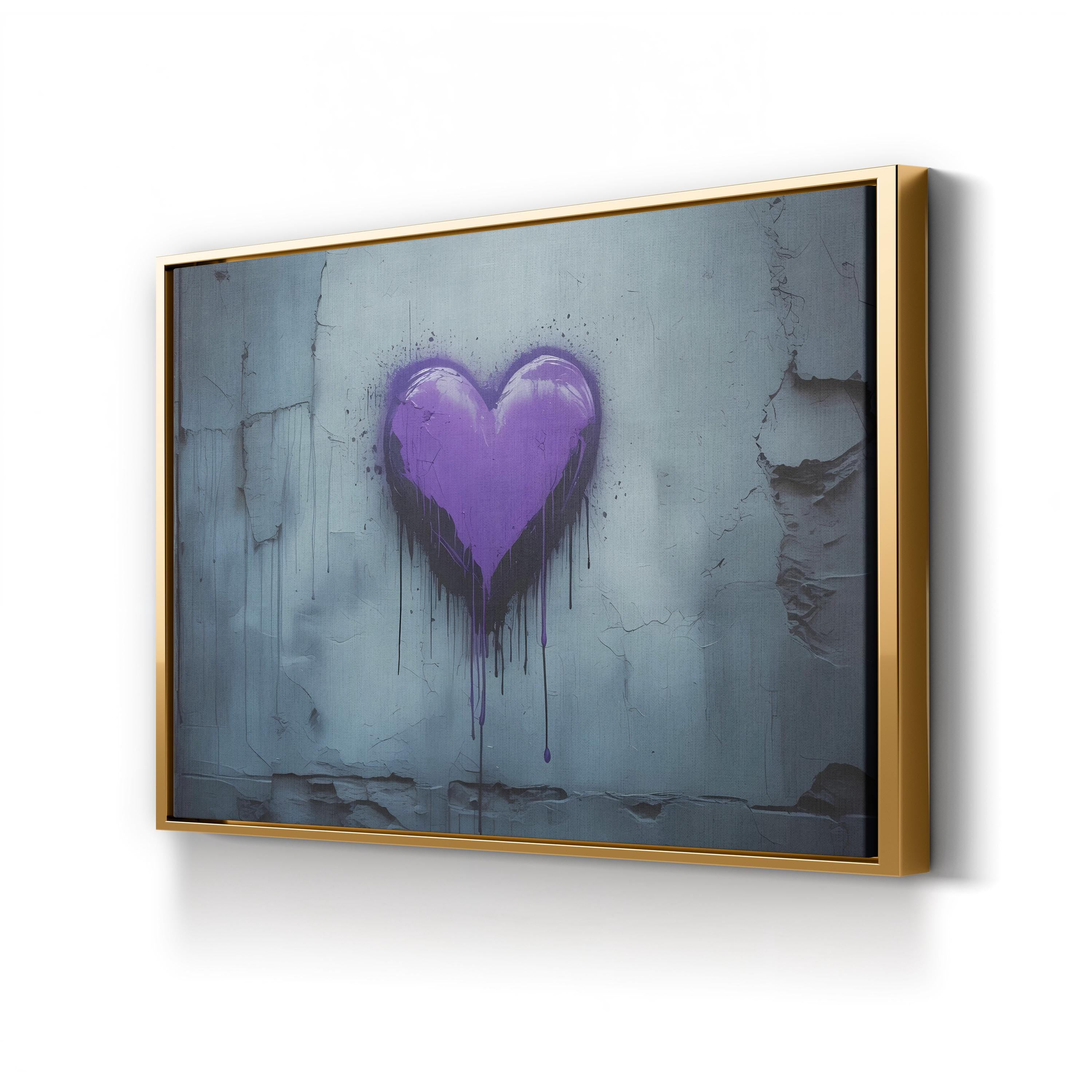 Purple Graffiti Heart – Period Illustration Wall Art | Urban Street Canvas Print