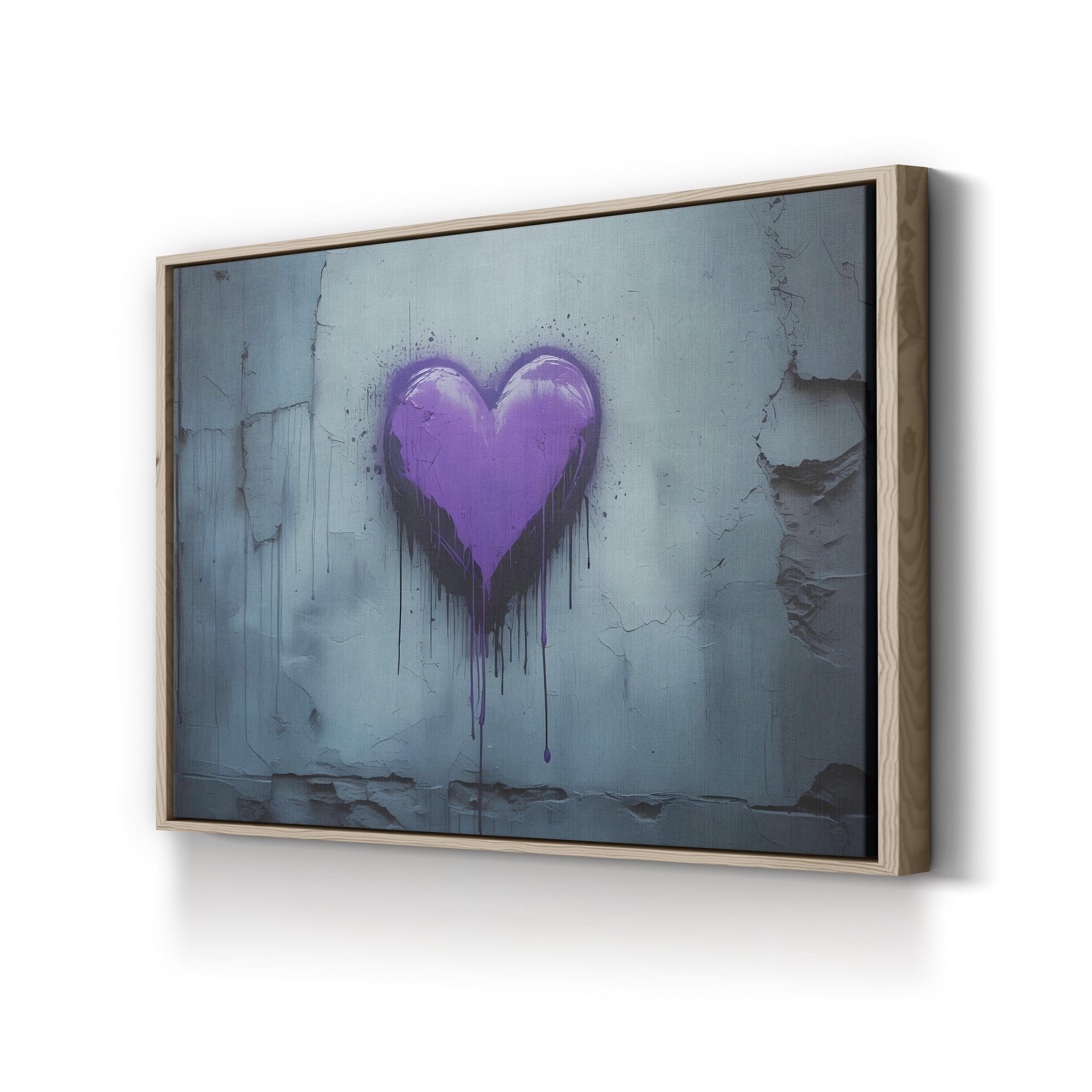 Purple Graffiti Heart – Period Illustration Wall Art | Urban Street Canvas Print