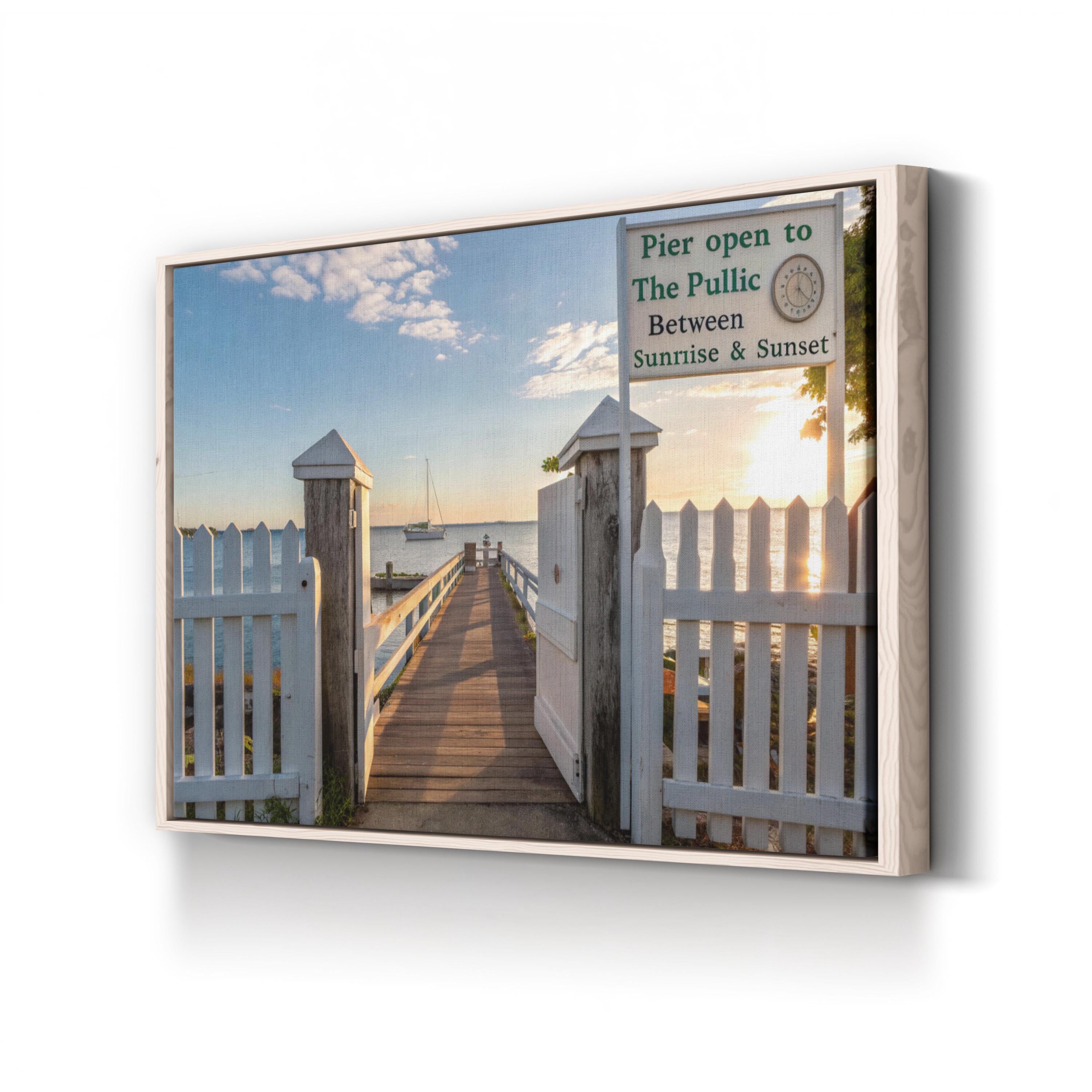 Coastal Sunrise Pier – Vintage Photography Wall Art | Beach House Canvas Print