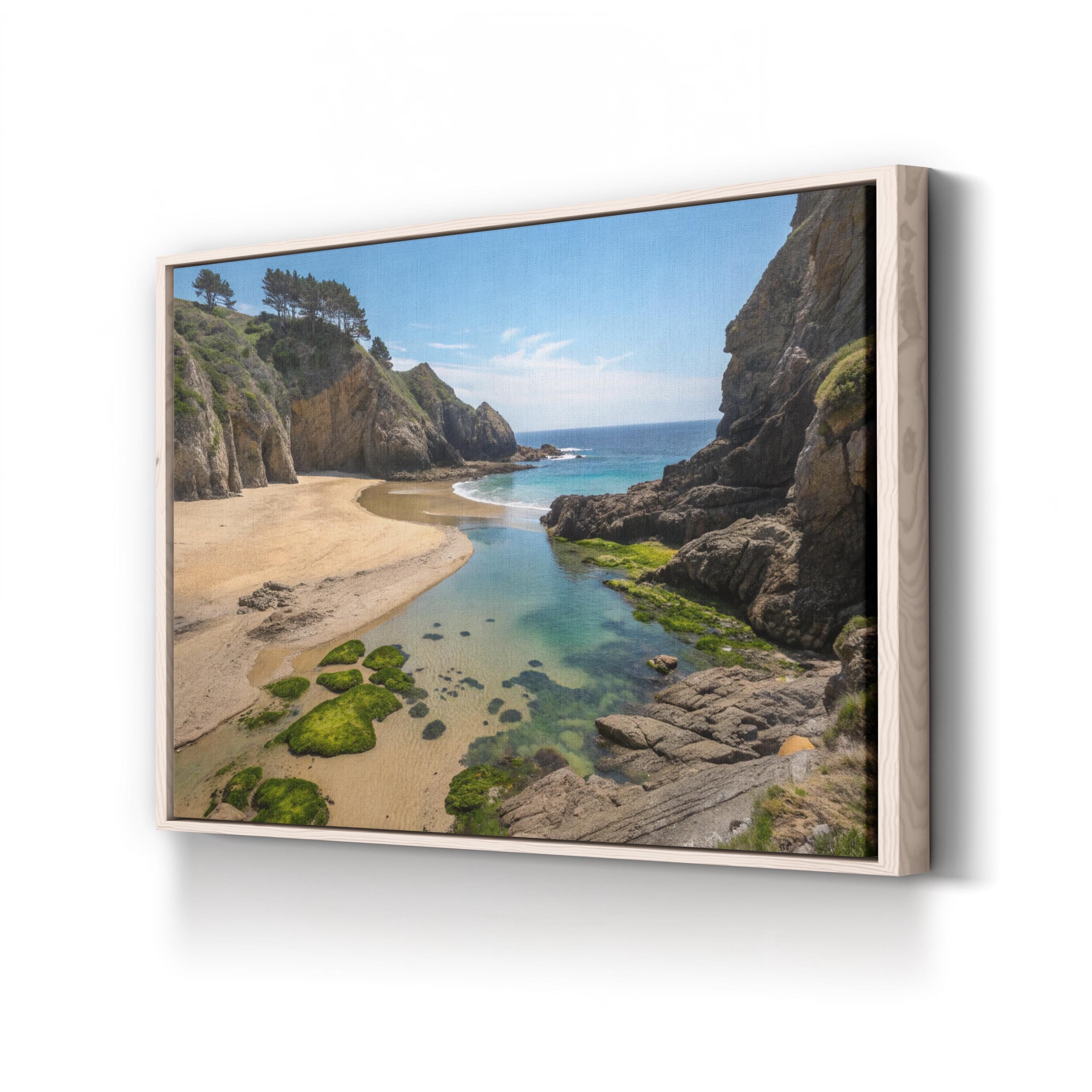 Hidden Beach Cove – Vintage Photography Wall Art | Coastal Ocean Canvas Print