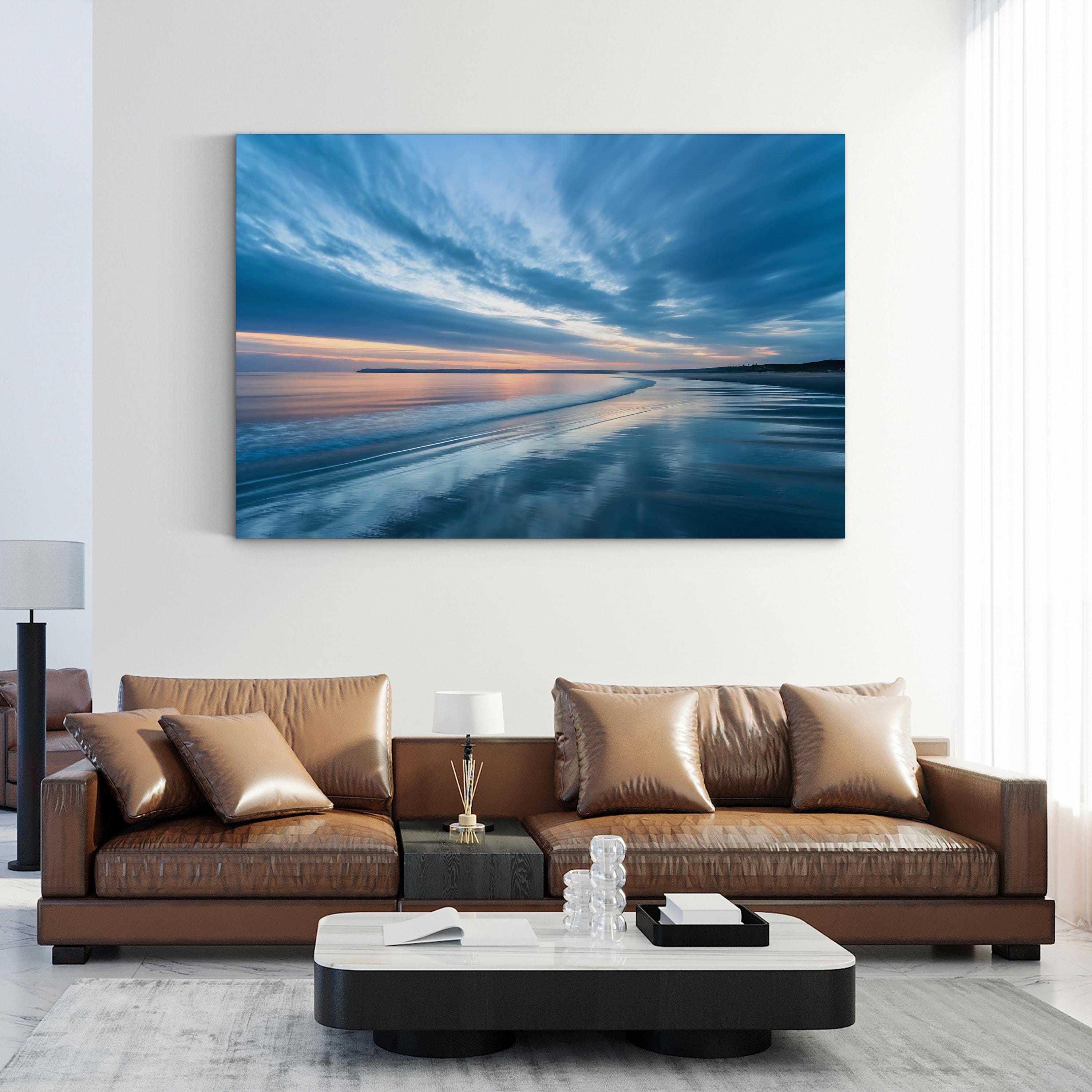 Blue Hour Coastal Reflection – Vintage Photography Wall Art | Nautical Canvas Print