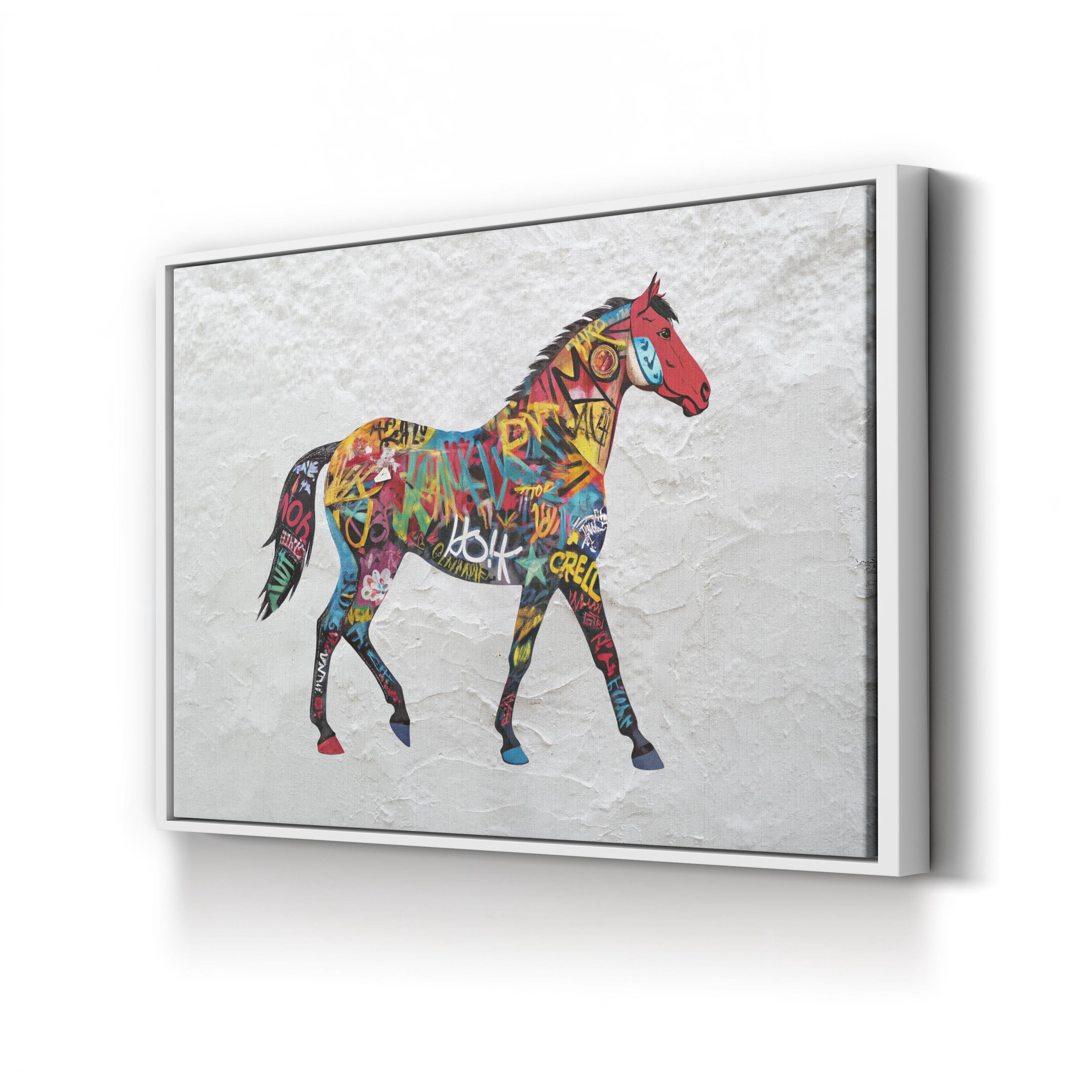 Graffiti Horse – Period Illustration Wall Art | Colorful Street Canvas Print