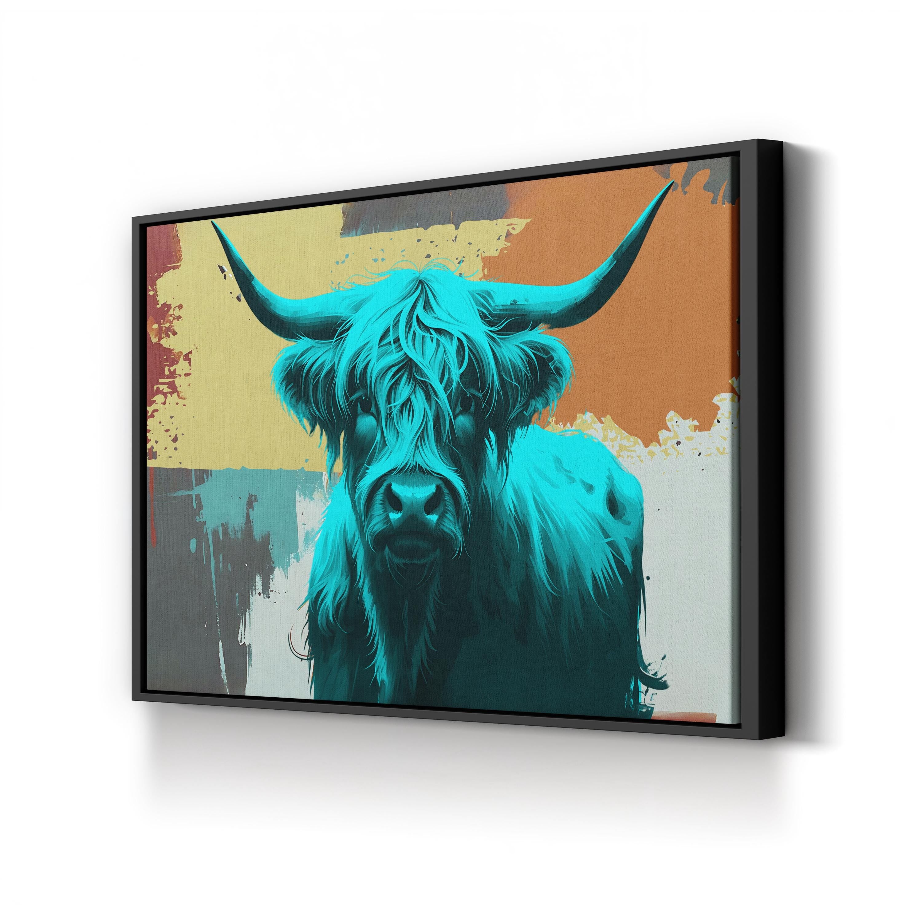 Highland Cow Canvas – Framed Nature Photography Wall Art