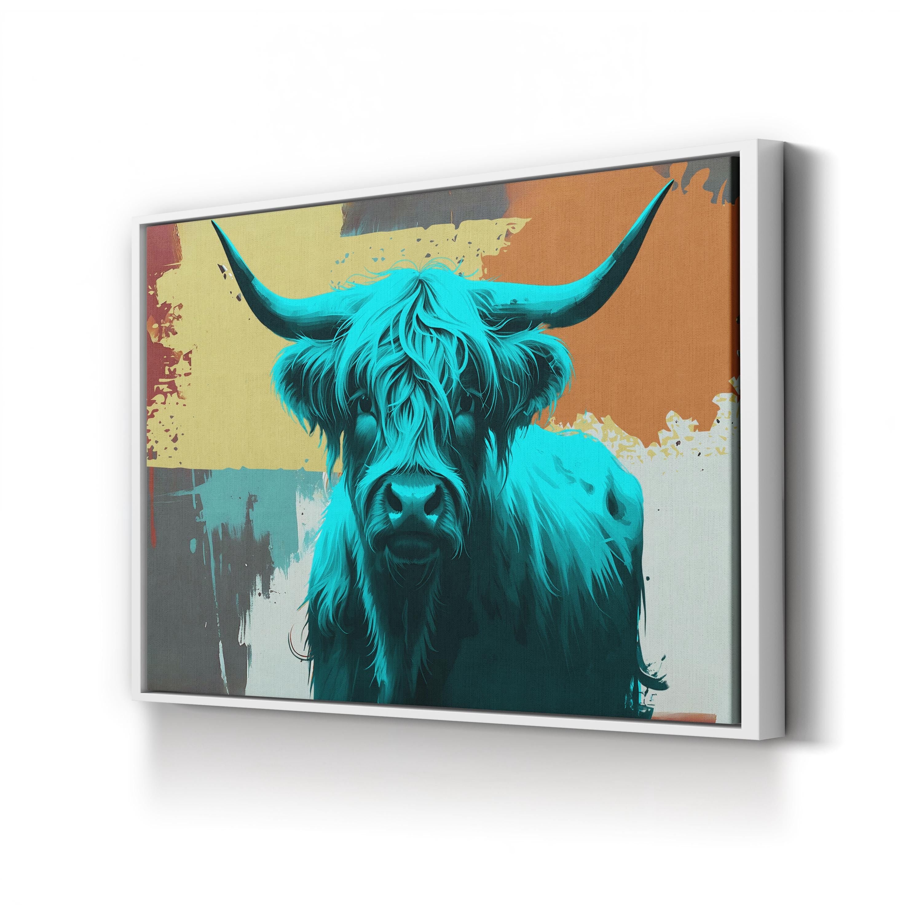 Highland Cow Canvas – Framed Nature Photography Wall Art