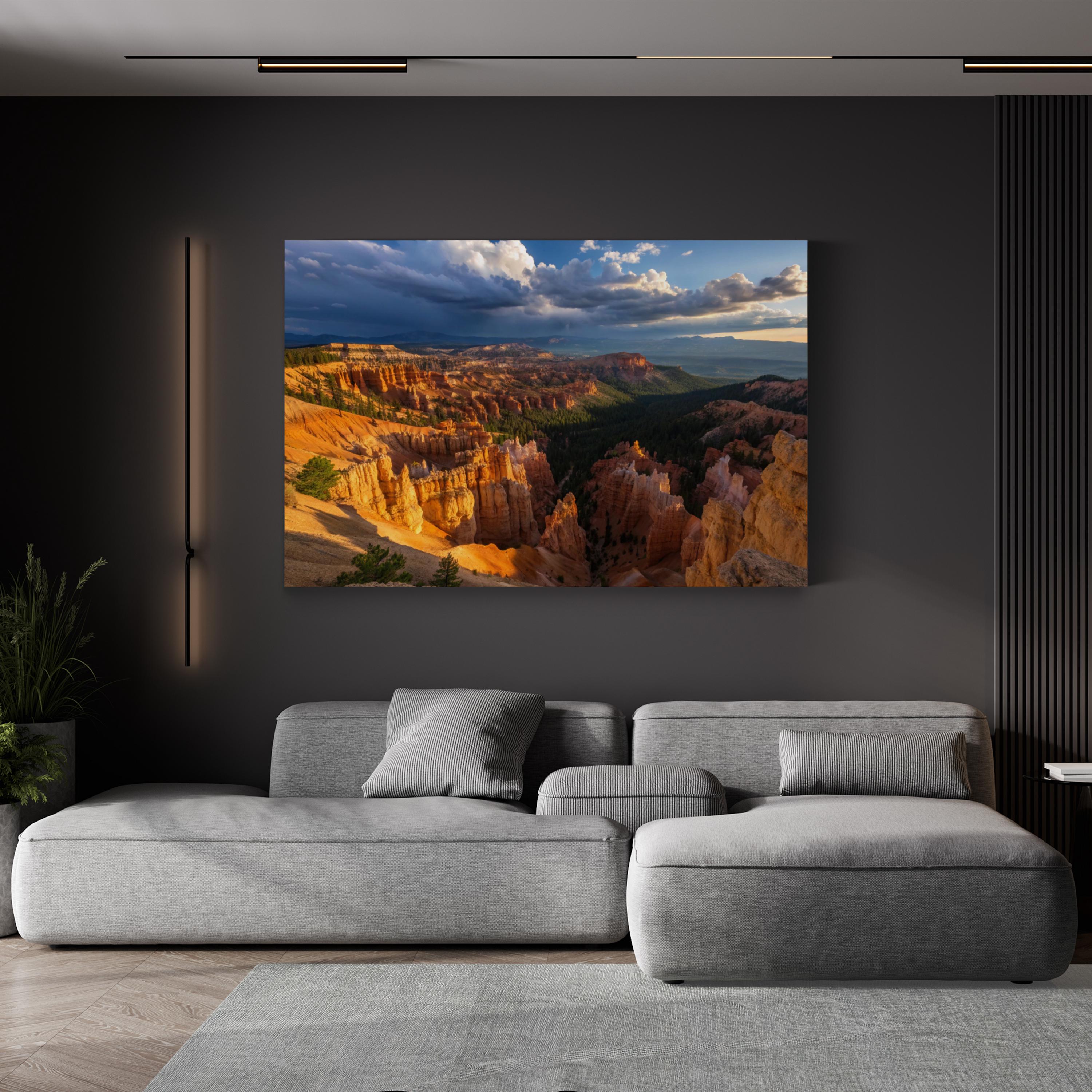 Hoodoo Desert Storm – Vintage Photography Wall Art | Stormy Landscape Canvas Print