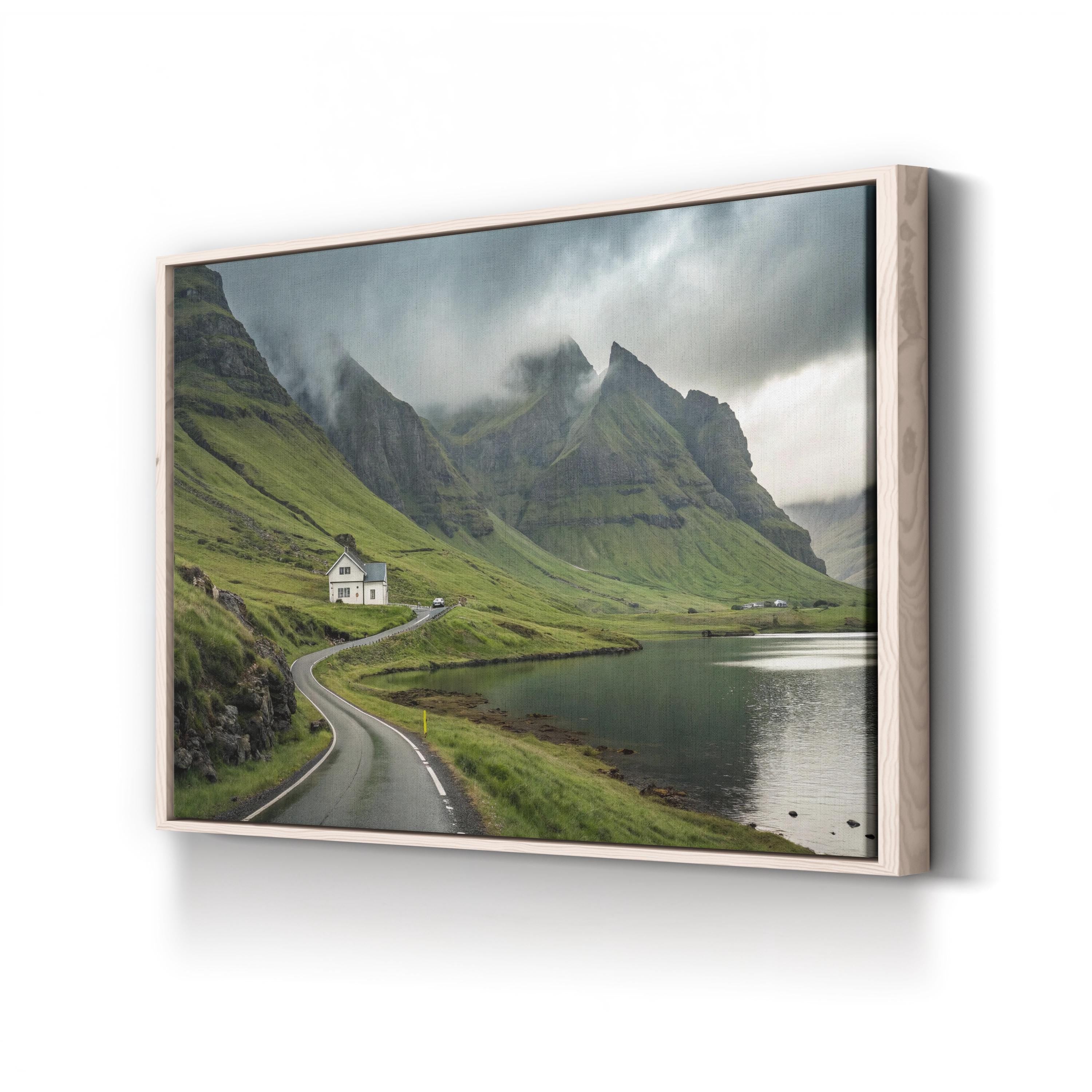 Icelandic Mountain Landscape Canvas Print: Coastal Nature Wall Art