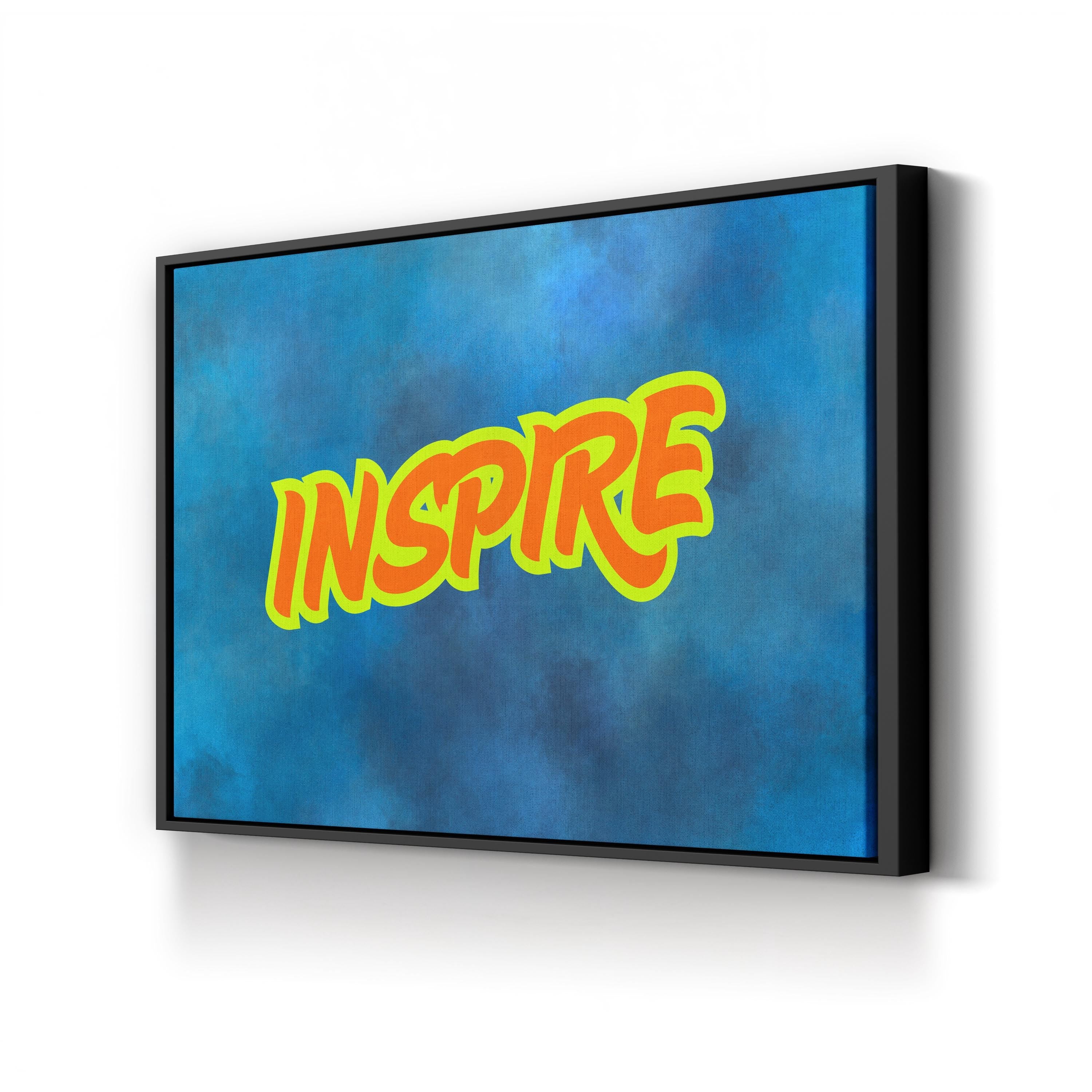 INSPIRE – Calligraphy Motivational Typography Canvas Art Print