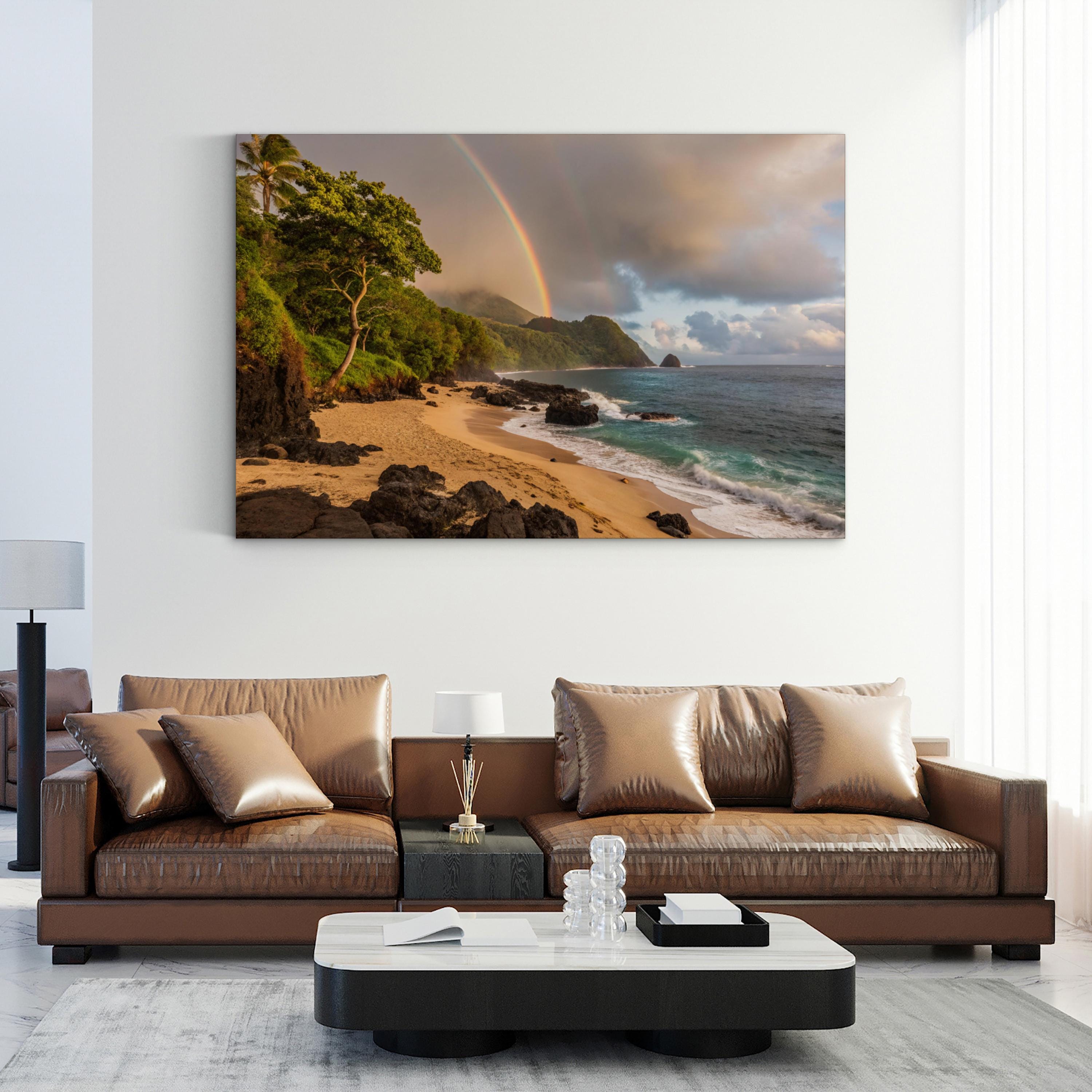 Kauai Rainbow Beach – Vintage Photography Wall Art | Coastal Ocean Canvas Print