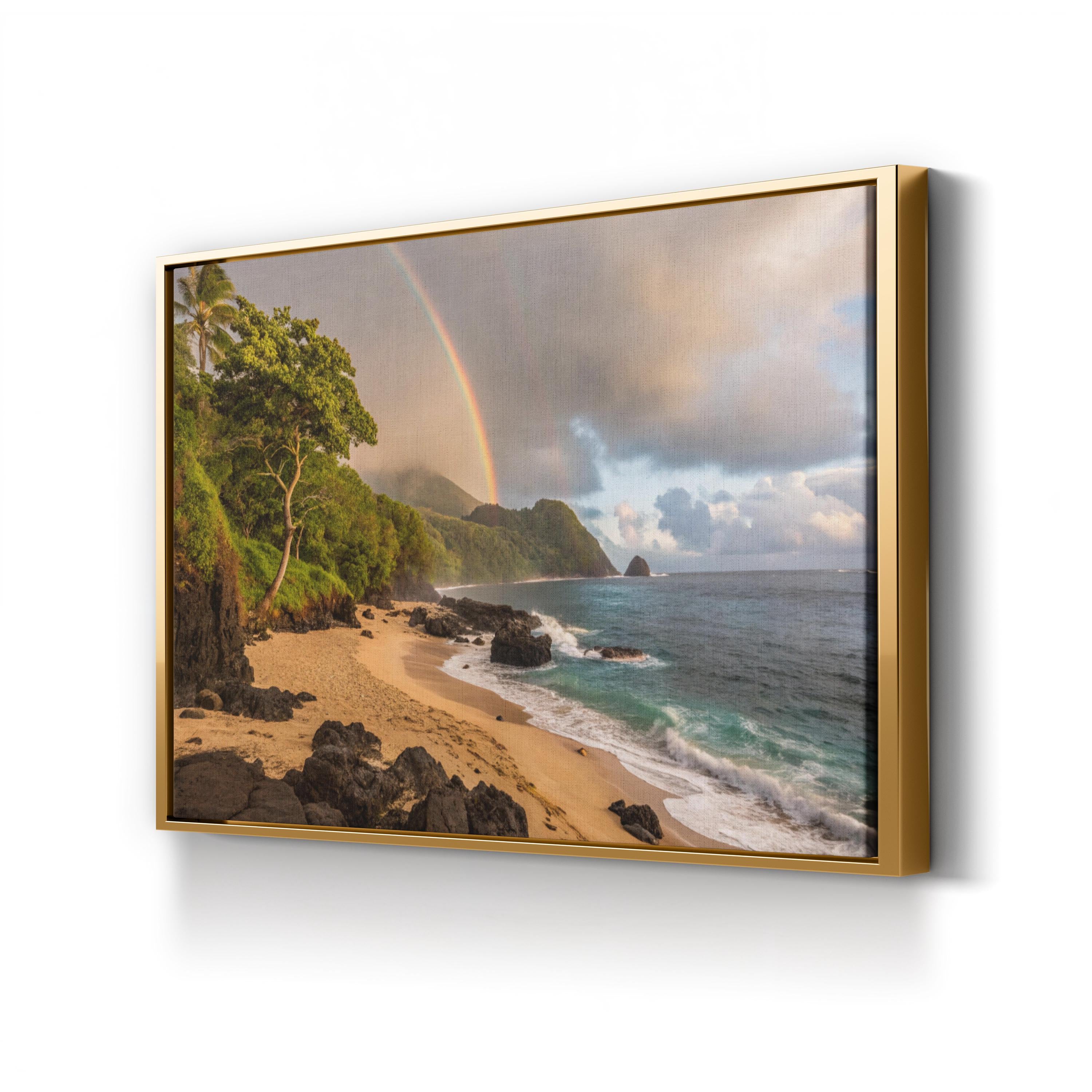 Kauai Rainbow Beach – Vintage Photography Wall Art | Coastal Ocean Canvas Print