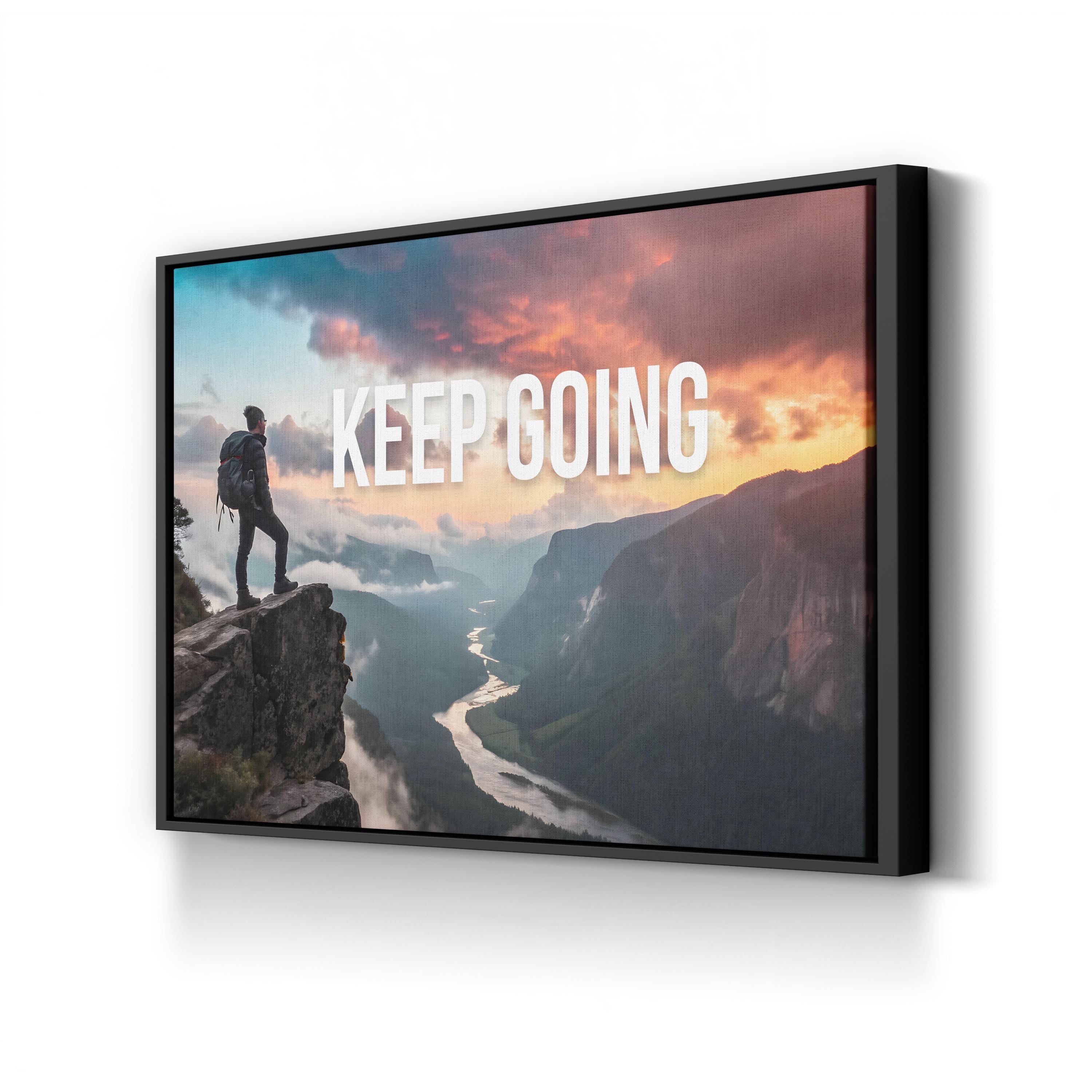 Motivational Mountain Summit – Vintage Photography Wall Art | Inspirational Canvas Print