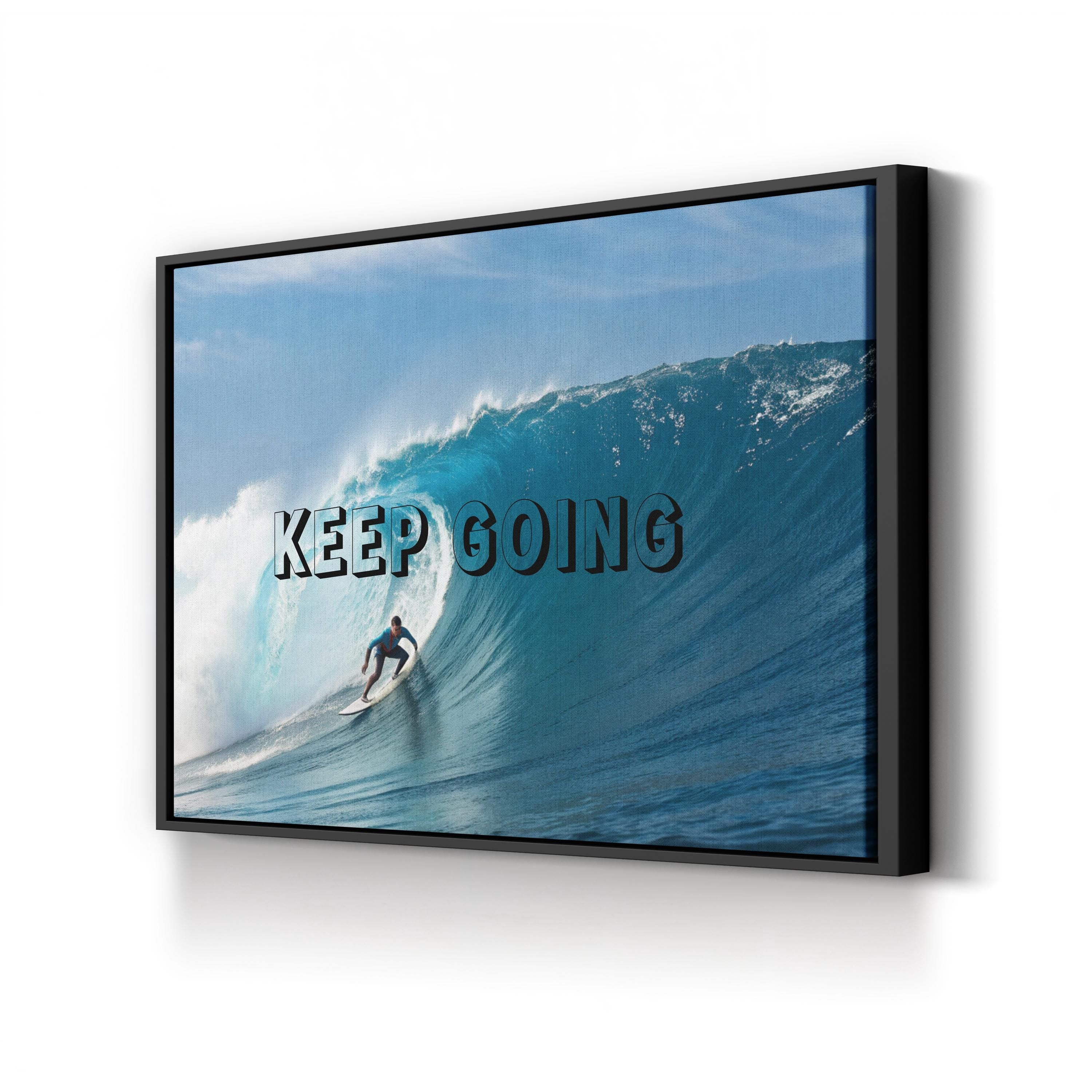 Keep Going Surfing Canvas — Inspirational Coastal Beach Wall Art